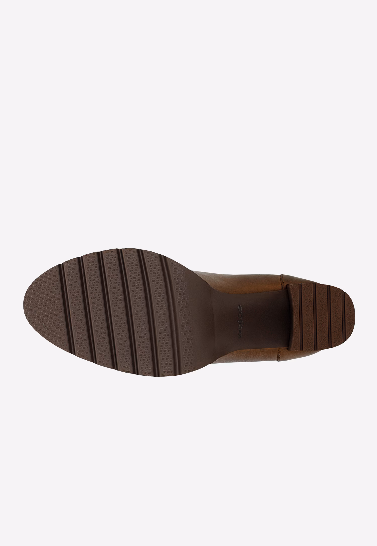 Brązowe mokasyny ze skóry licowej na obcasie