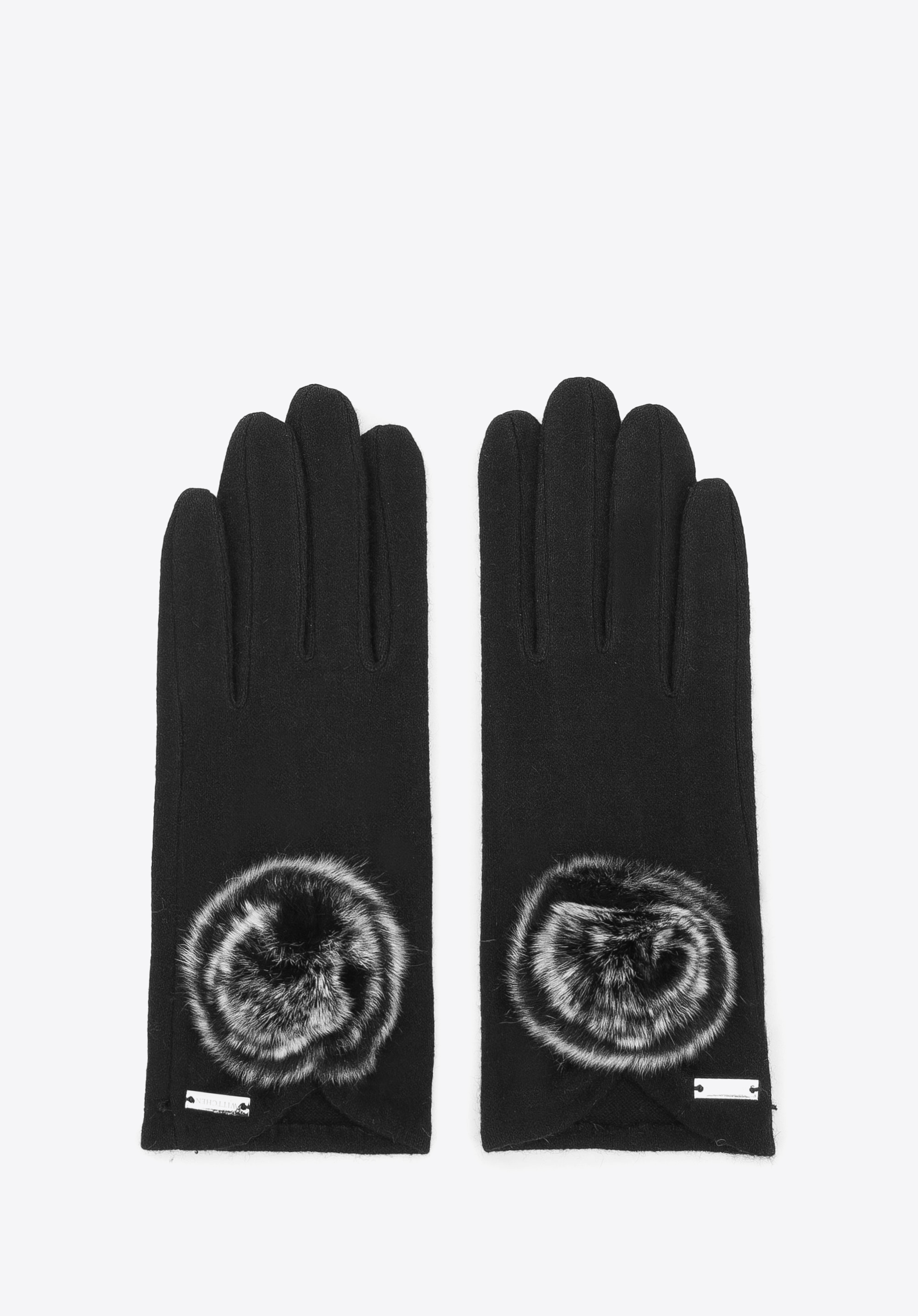 Damskie rękawiczki z puszkiem