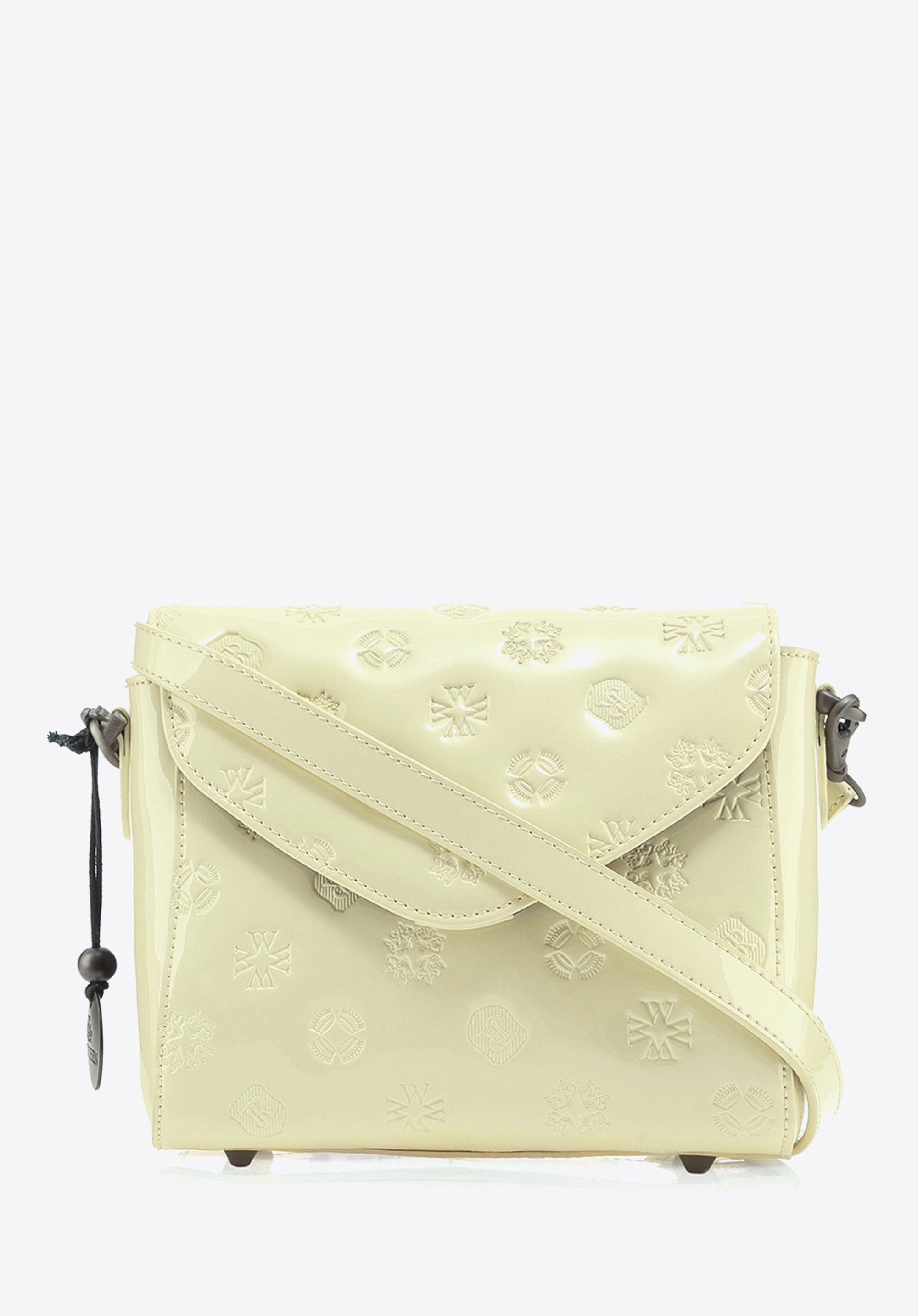 Damska listonoszka ze skóry lakierowanej wytłaczana