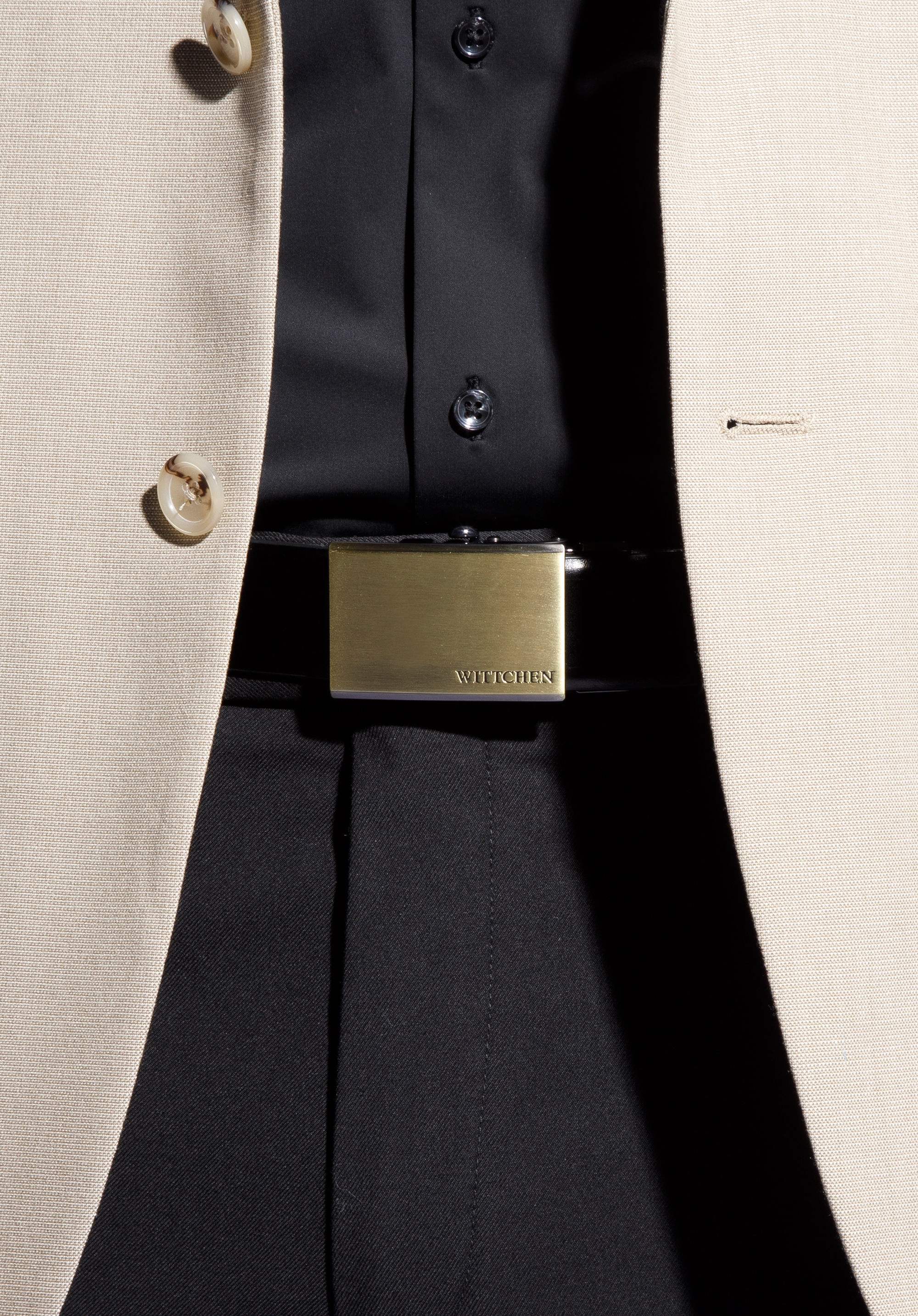 Męski pasek skórzany z gładką klamrą automatyczną