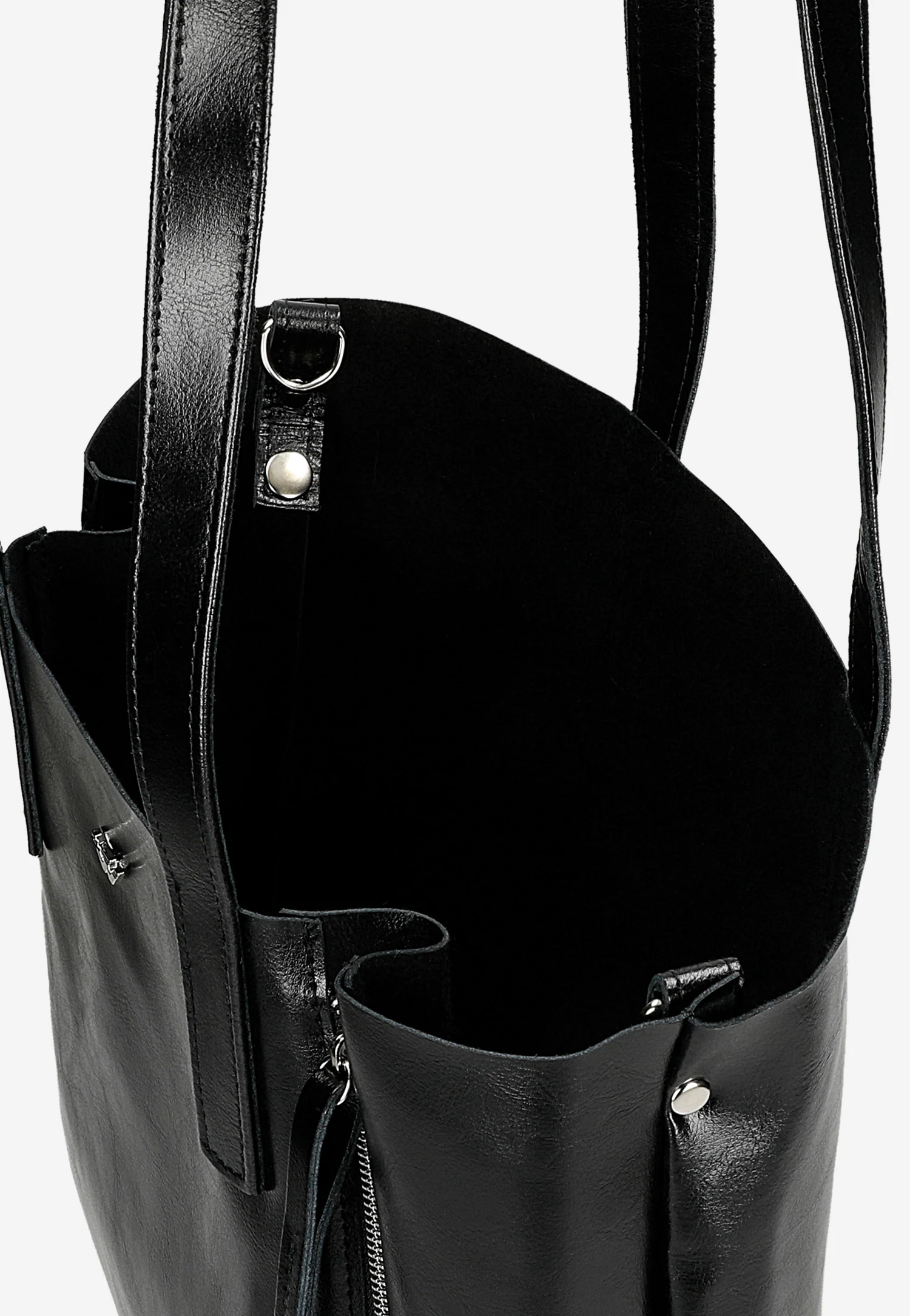 Skórzana bordowa shopperka damska