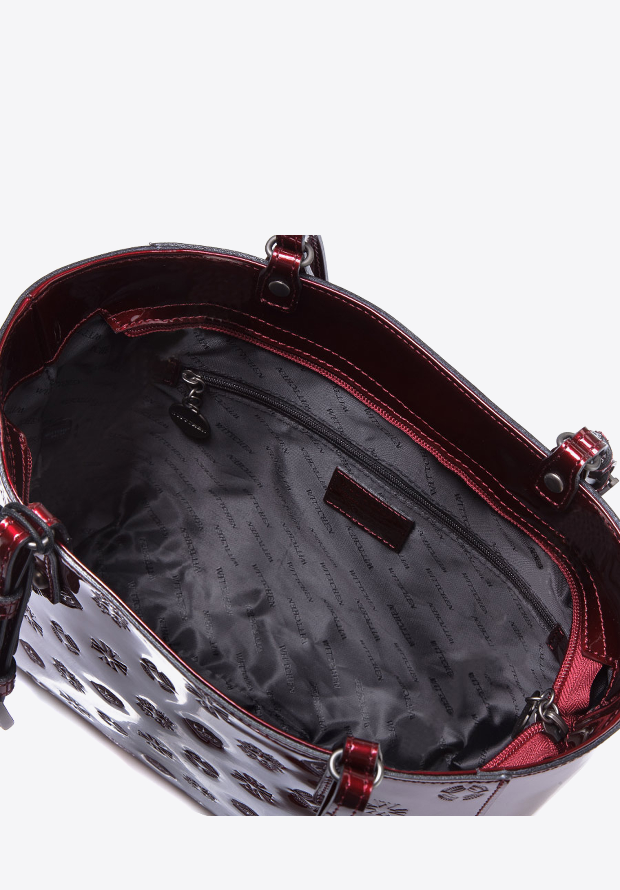 Kuferek skórzany lakierowany z monogramem