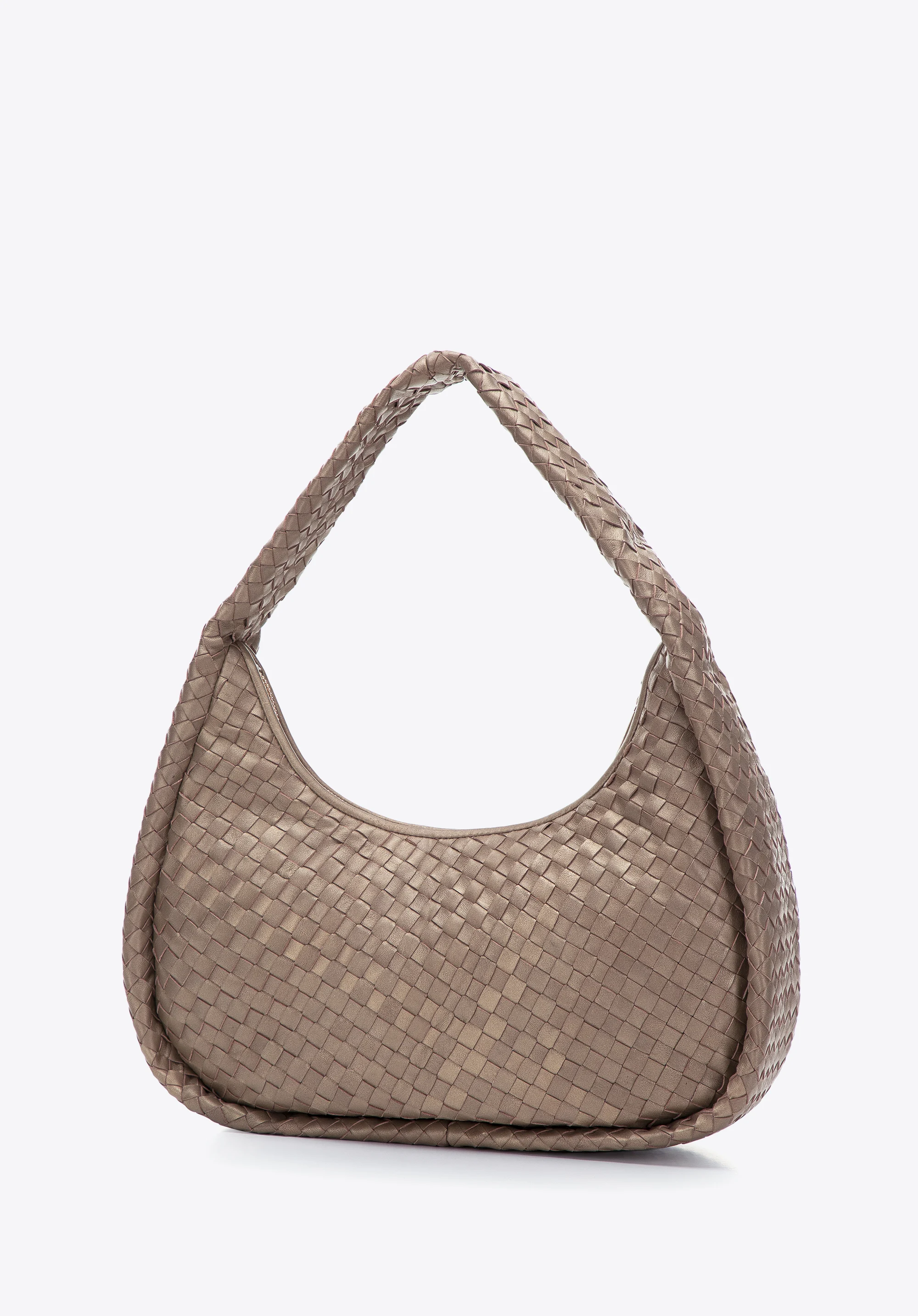 Torebka bagietka ze skórzanej plecionki duża