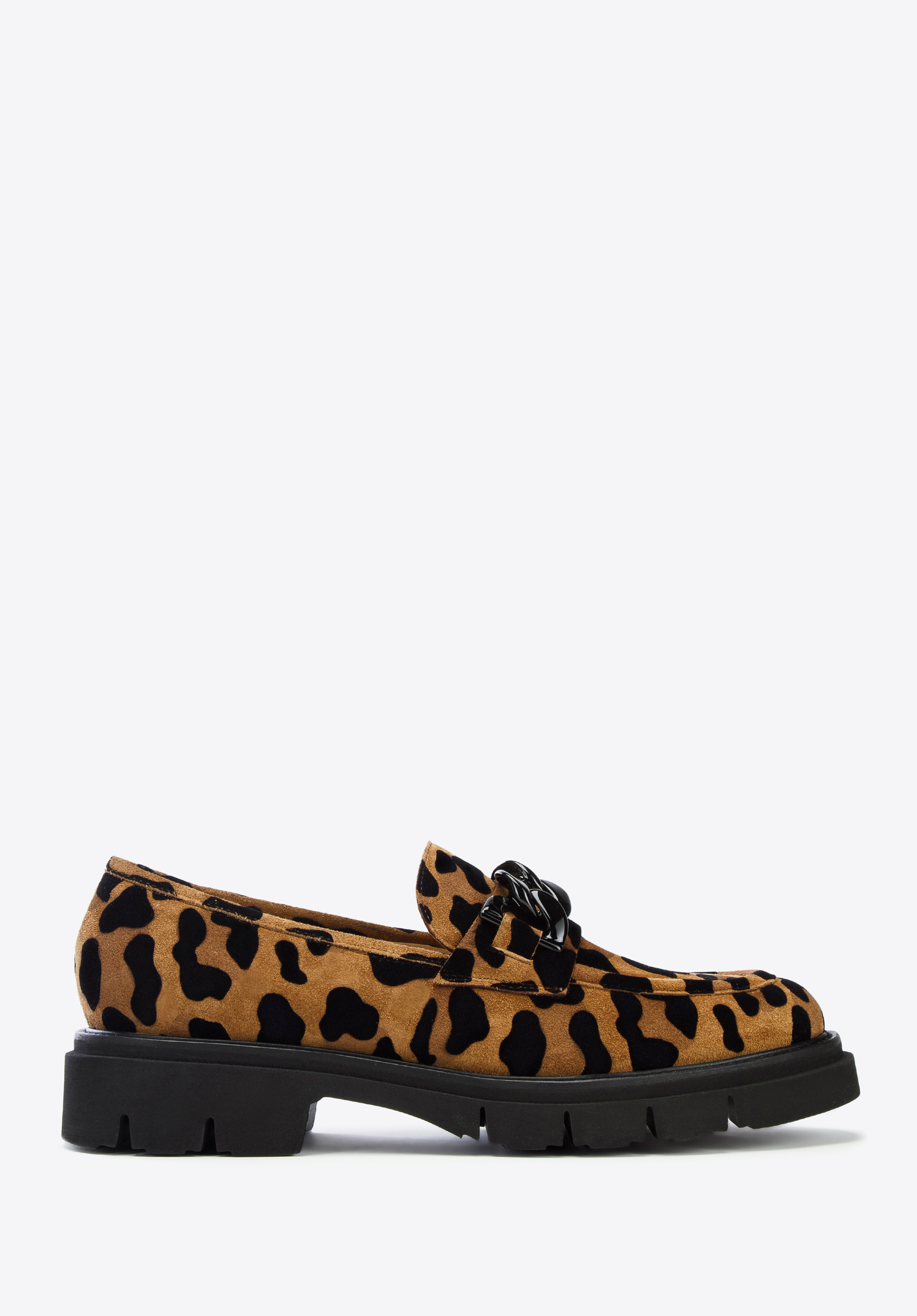 Damskie mokasyny zamszowe w zwierzęcy wzór