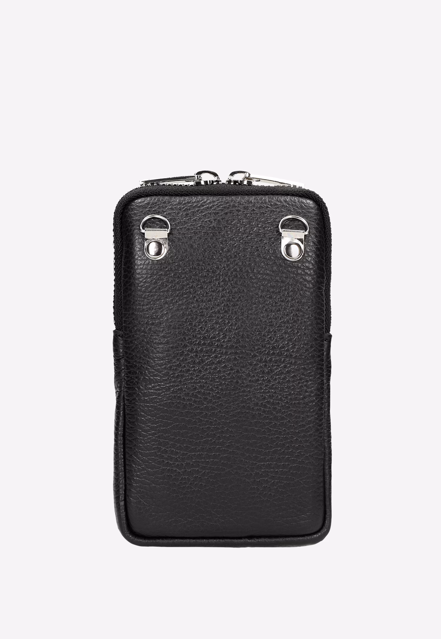 Czarna torebka skórzana na telefon