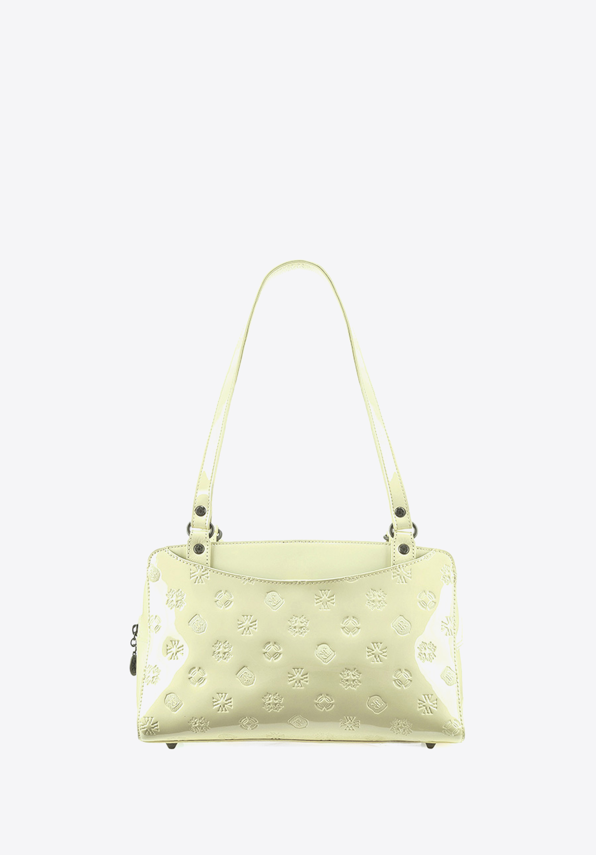 Torebka shopperka skórzana lakierowana z kieszeniami