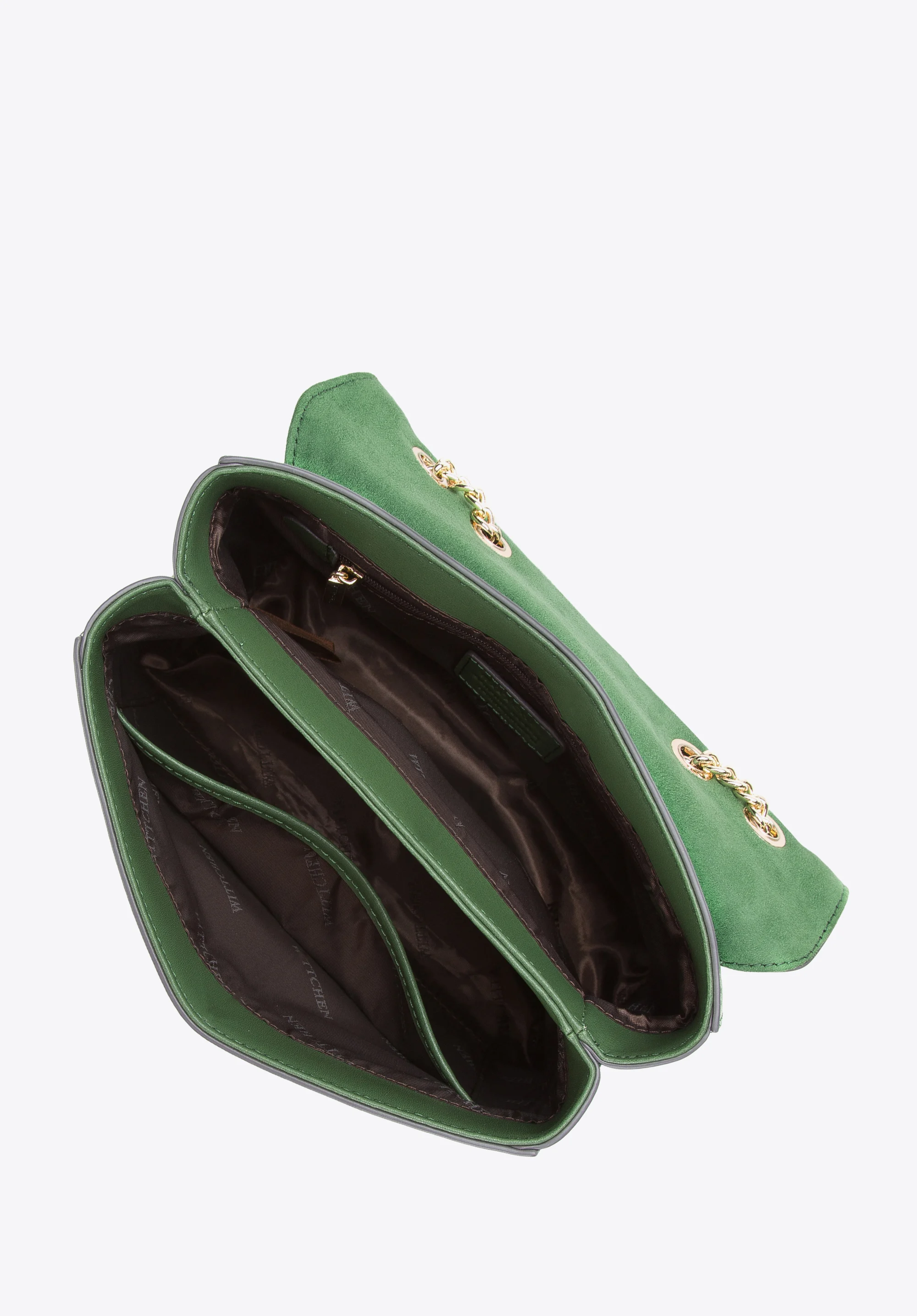 Damska listonoszka skórzana z ozdobną klamrą na łańcuszku