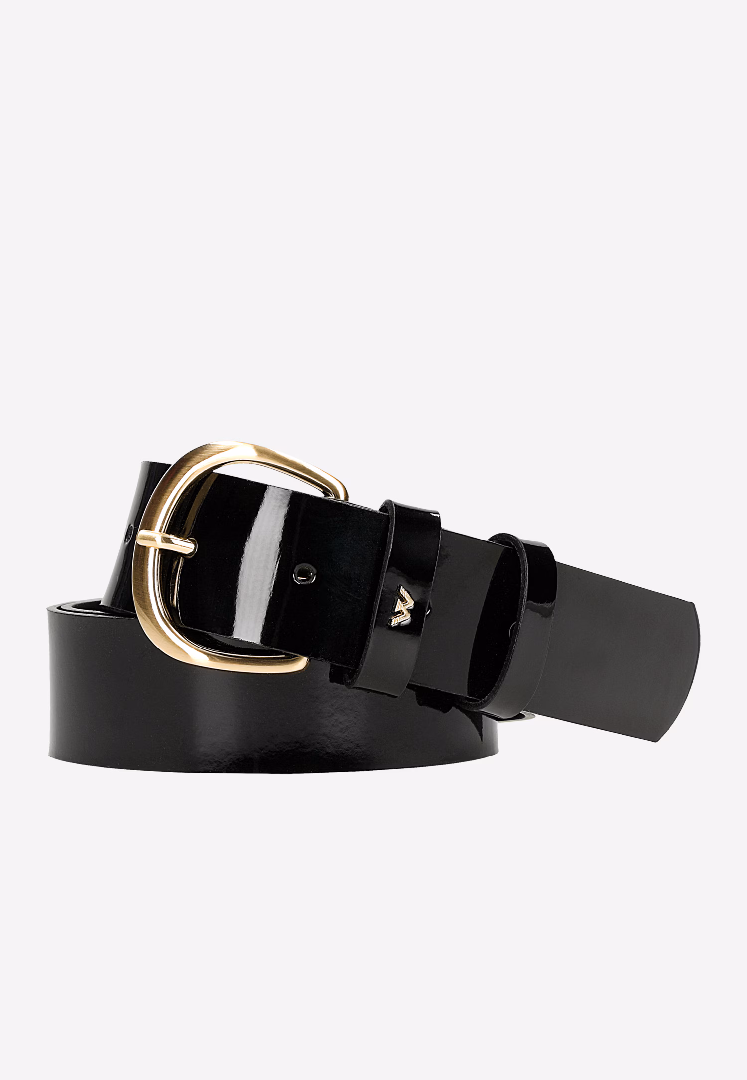 Brązowy pasek ze złotą klamrą