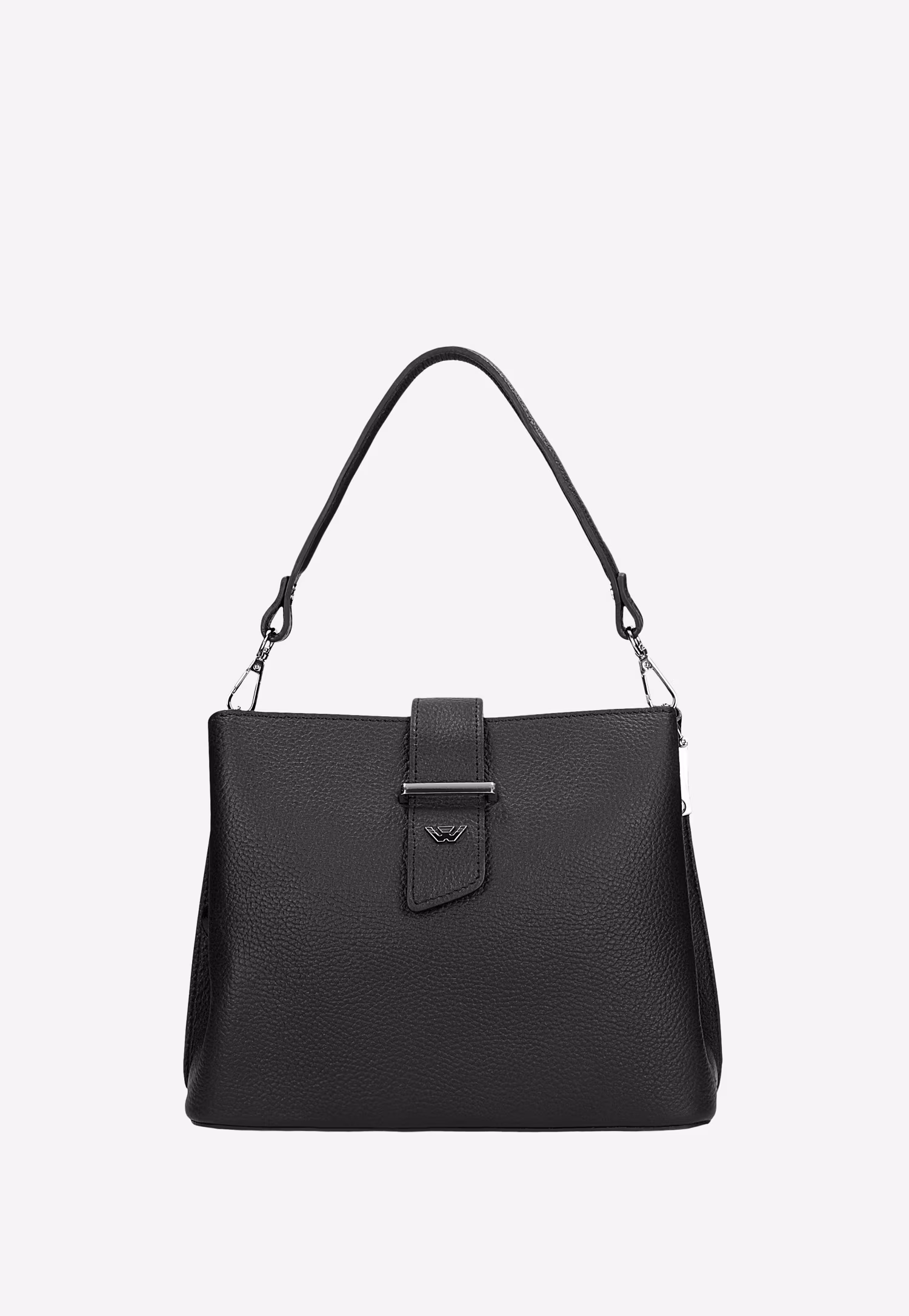 Czarny skórzany kuferek damski