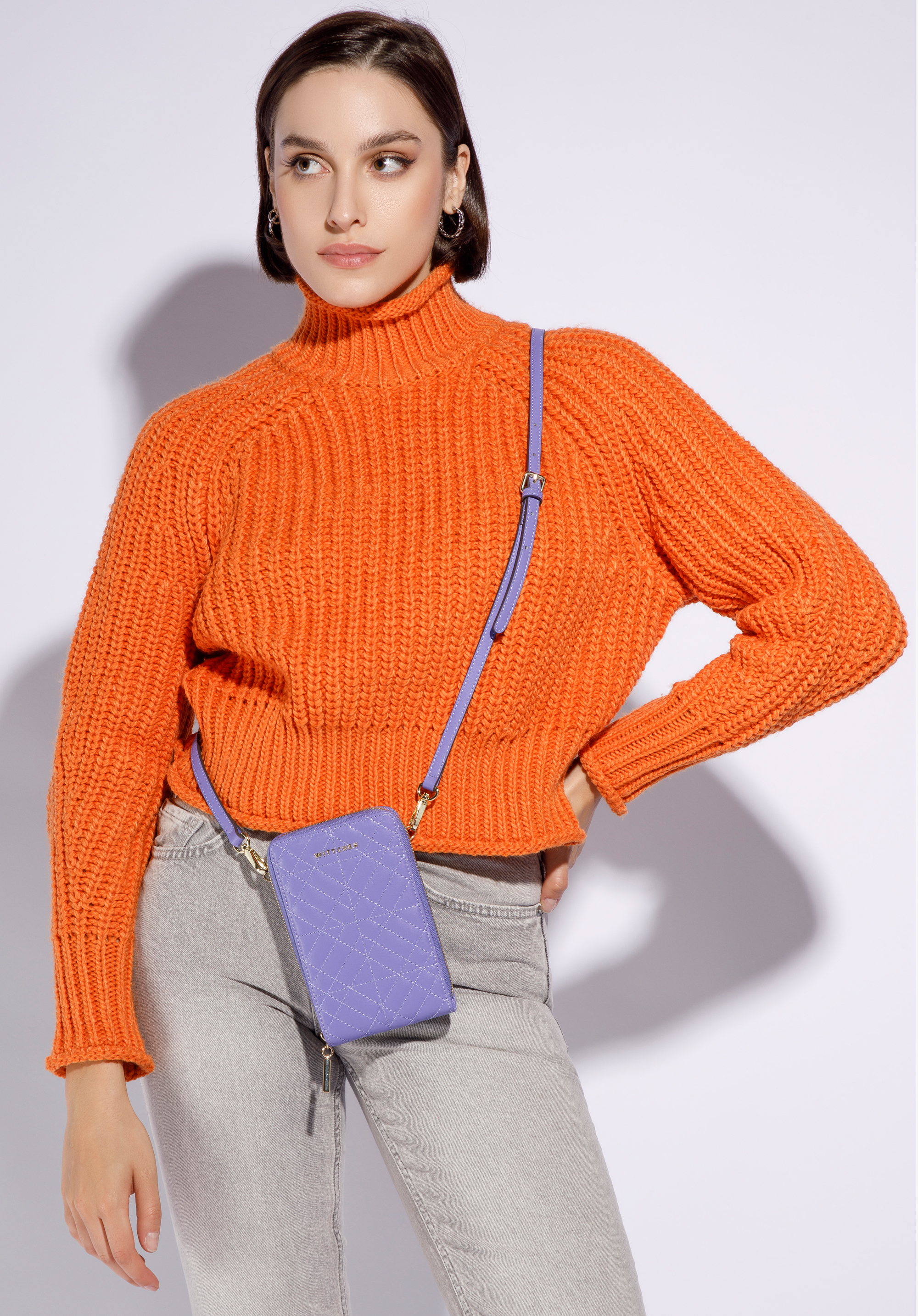 Minitorebka skórzana pikowana