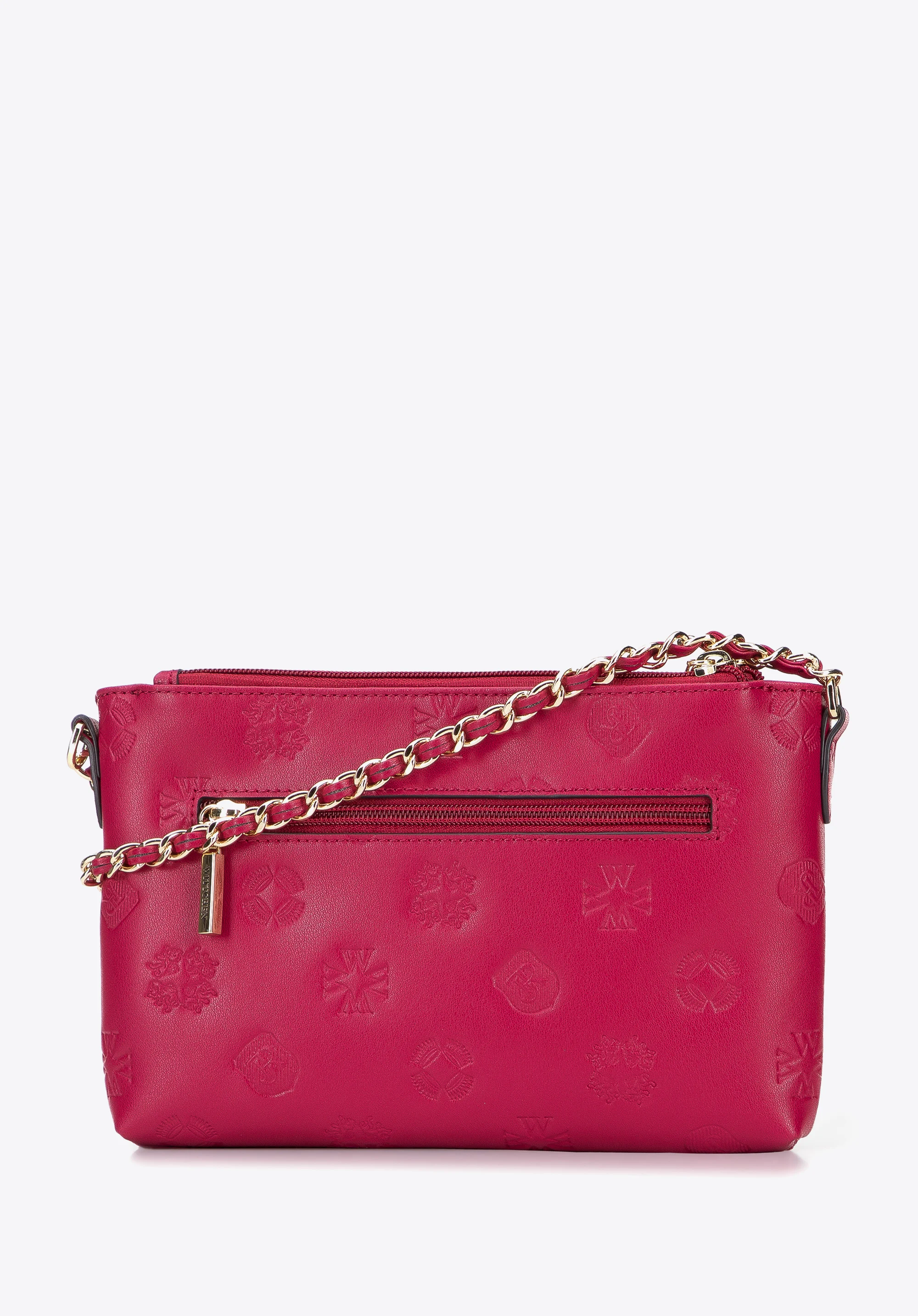 Damska listonoszka skórzana trzykomorowa w monogram