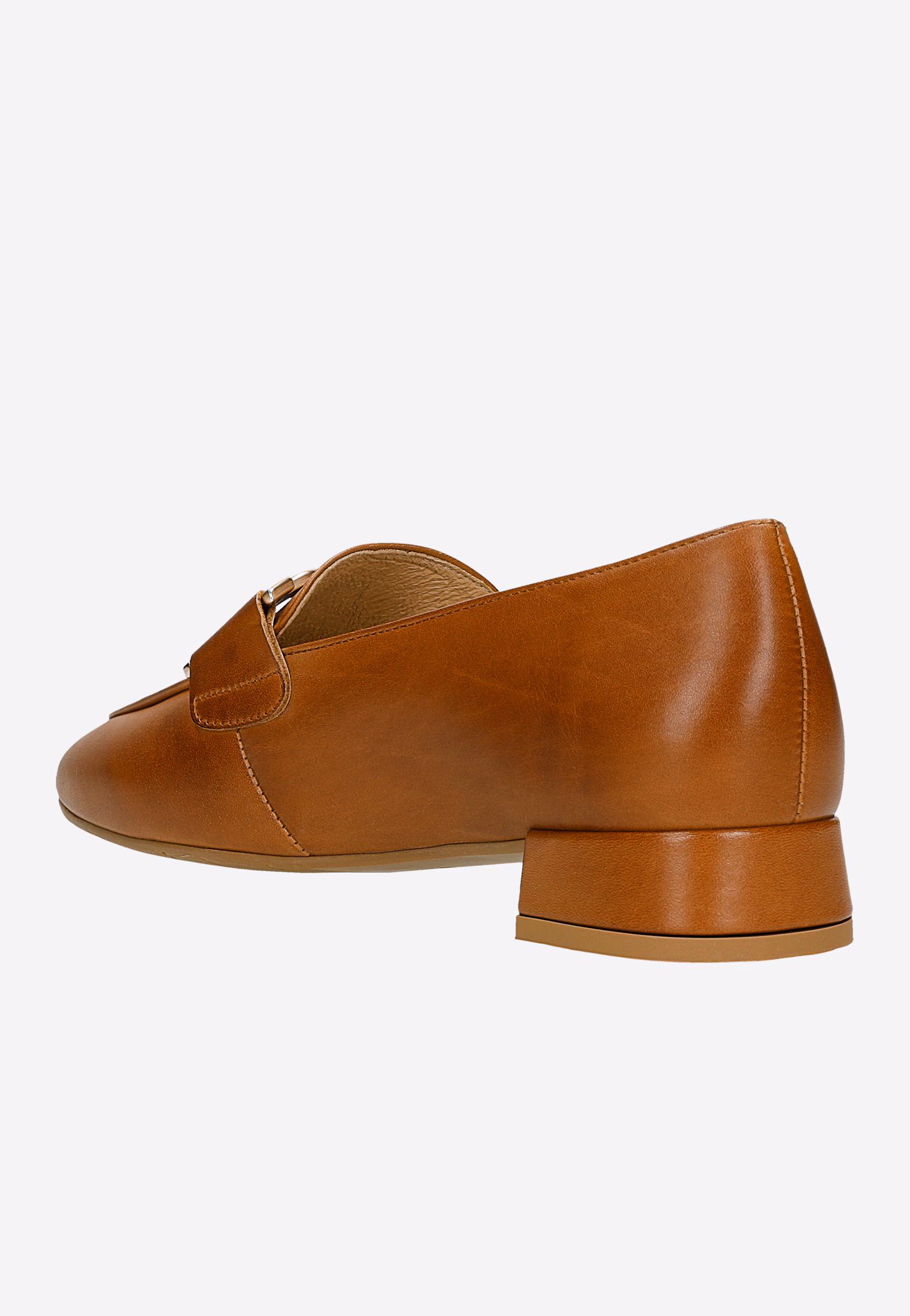 Brązowe wsuwane półbuty na obcasie