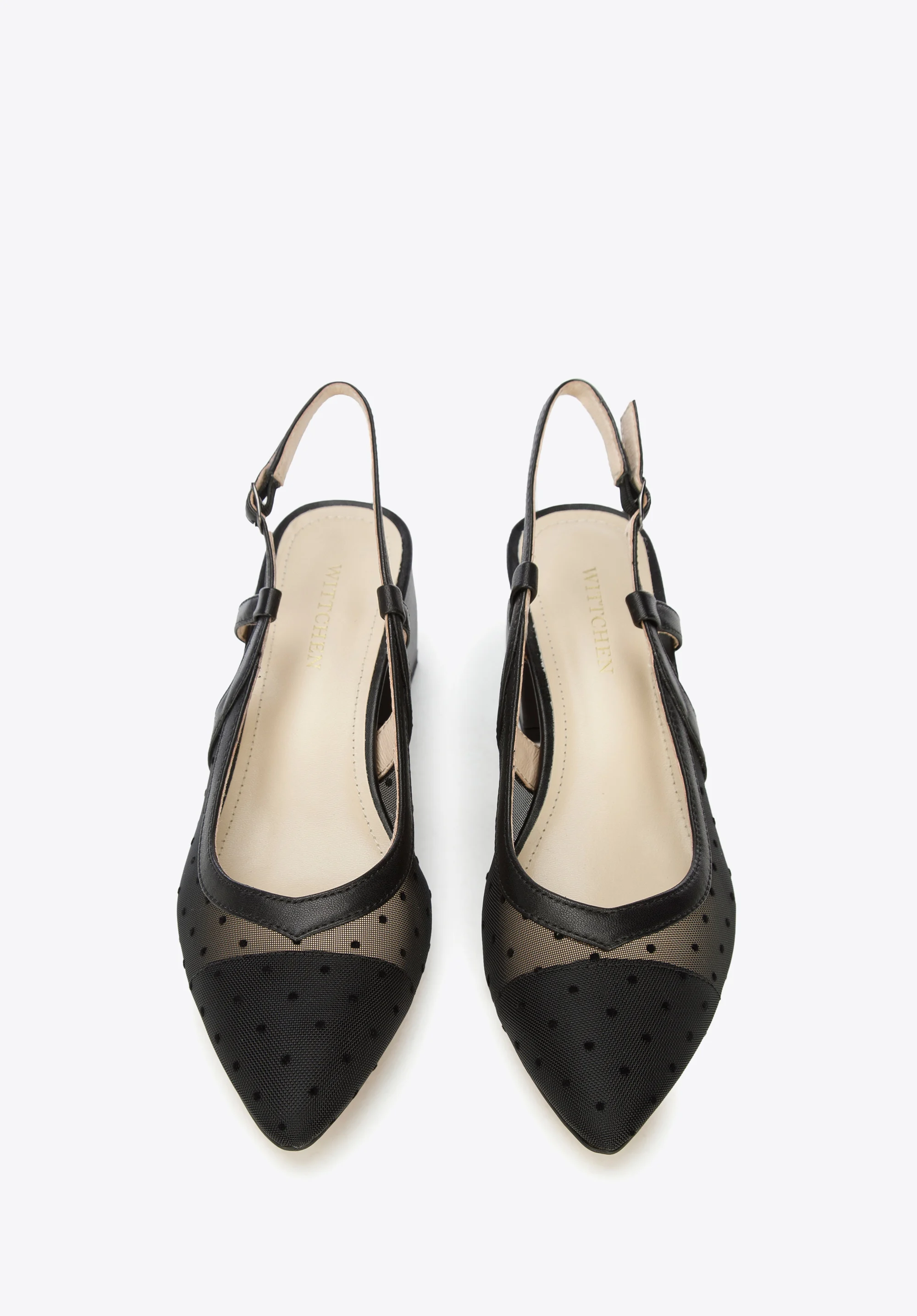 Sandały transparentne w groszki na słupku