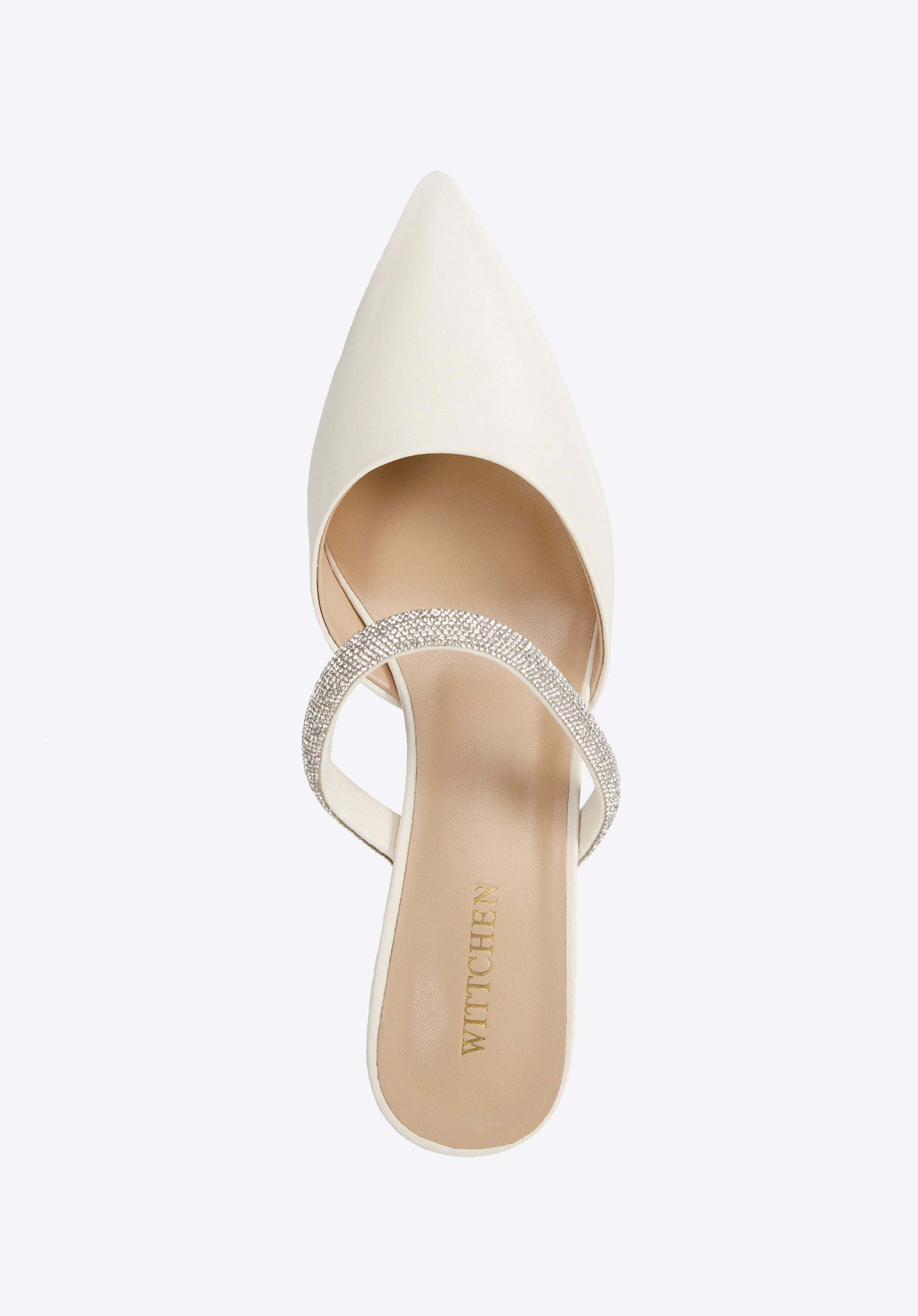 Damskie klapki skórzane na szpilce