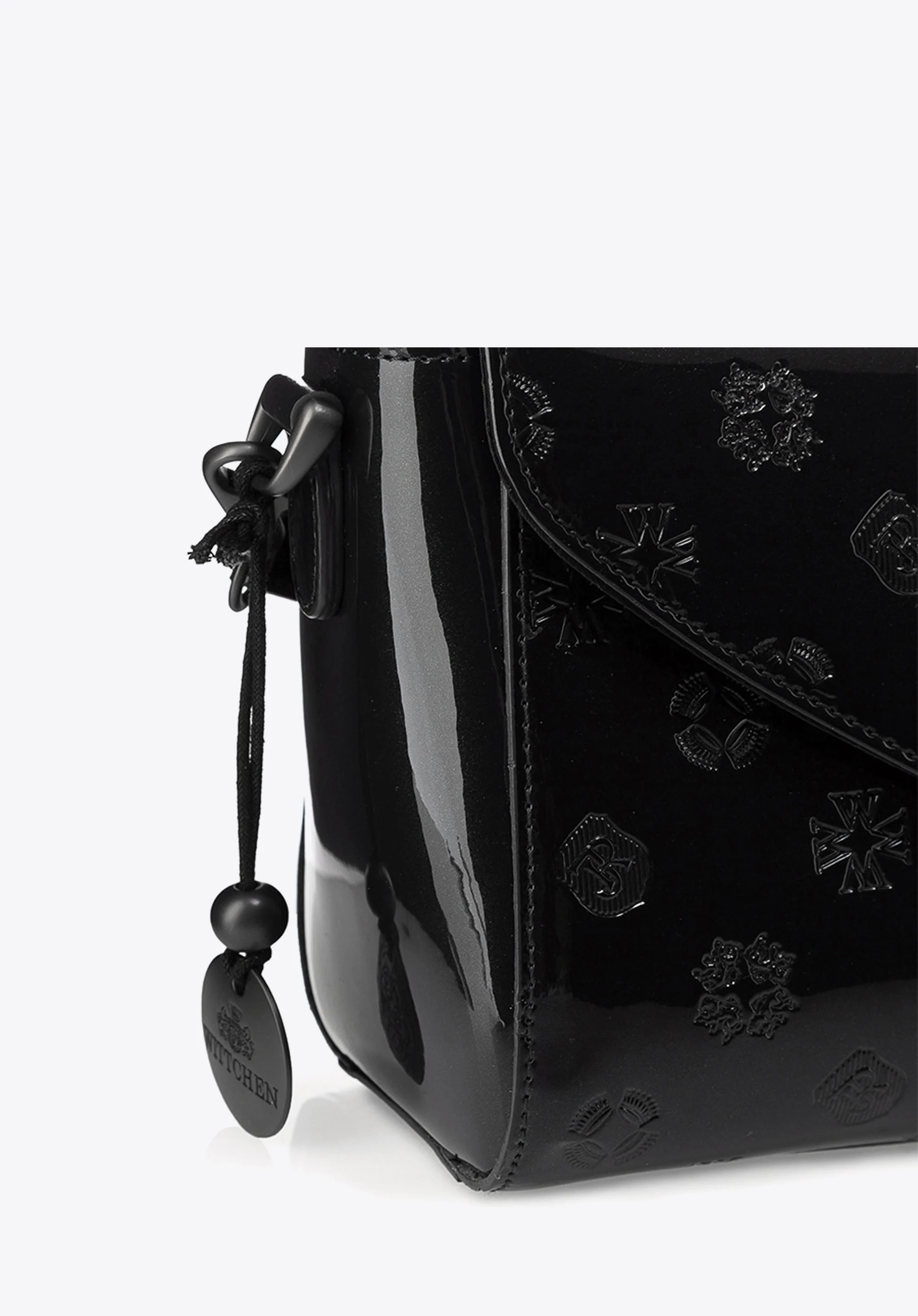 Damska listonoszka ze skóry lakierowanej wytłaczana