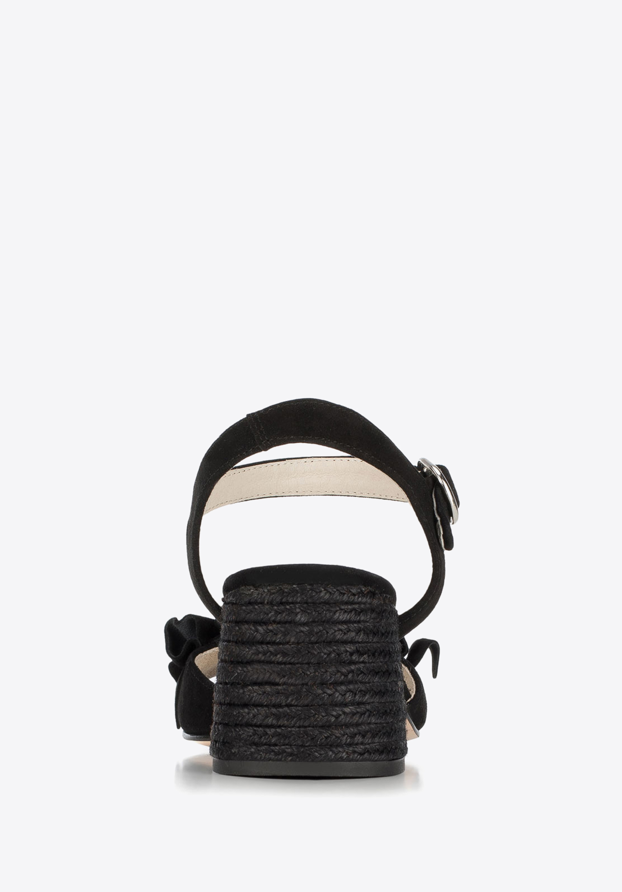 Damskie sandały zamszowe z marszczeniem