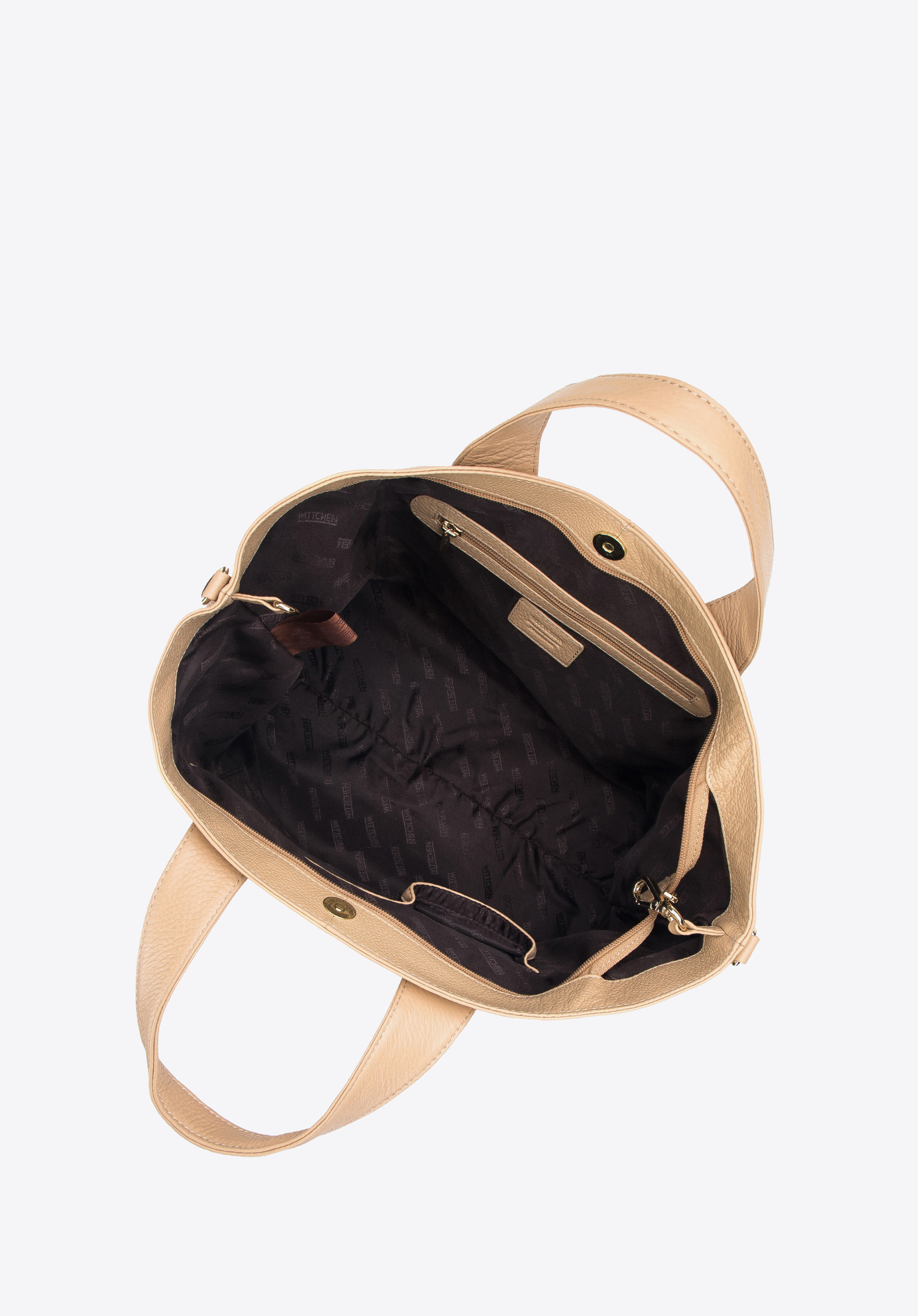 Torebka kuferek skórzana z regulowaną szerokością