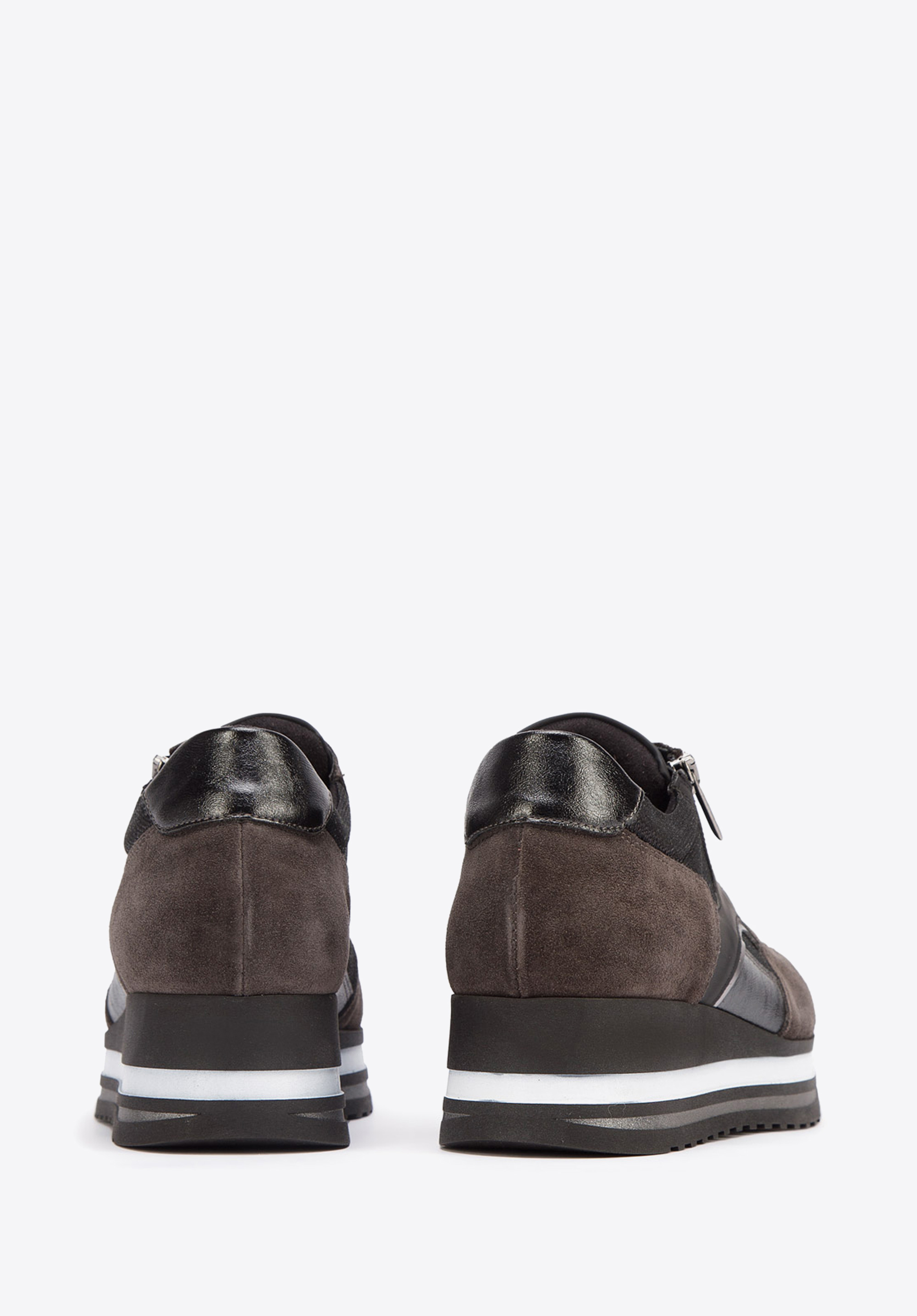 Damskie sneakersy zamszowe z suwakiem