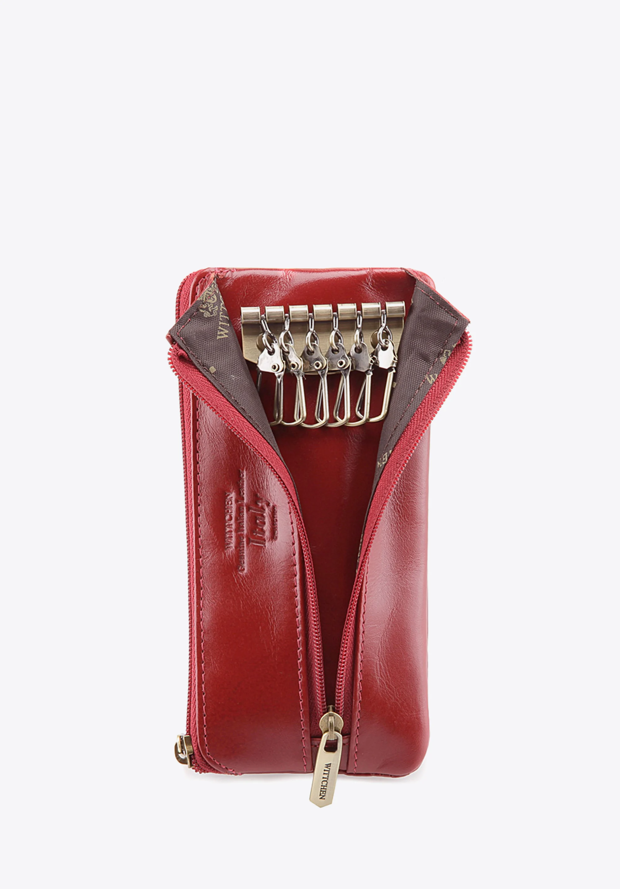 Etui na klucze skórzane z półotwartą kieszenią