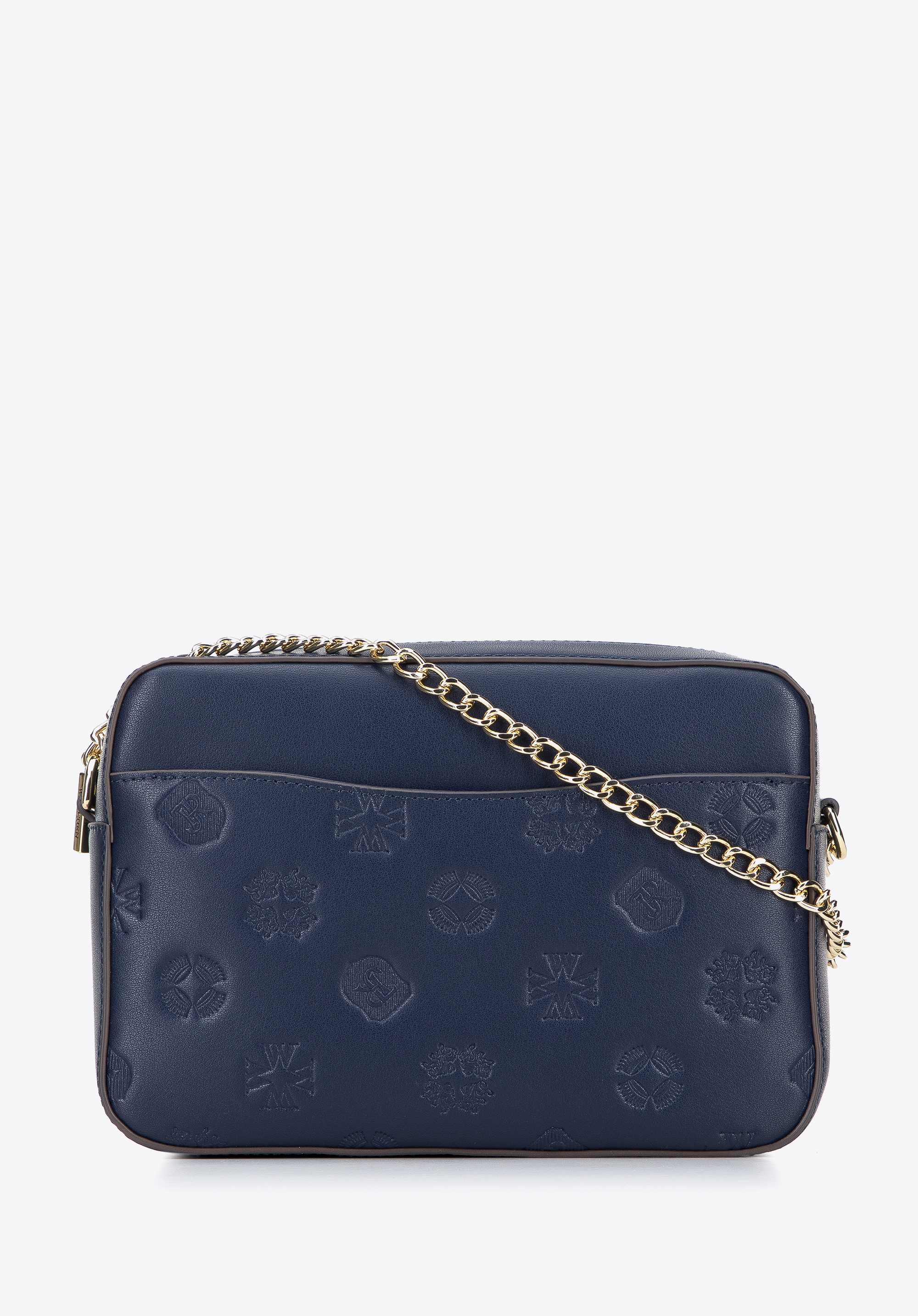 Damska listonoszka ze skóry z monogramem pudełkowa