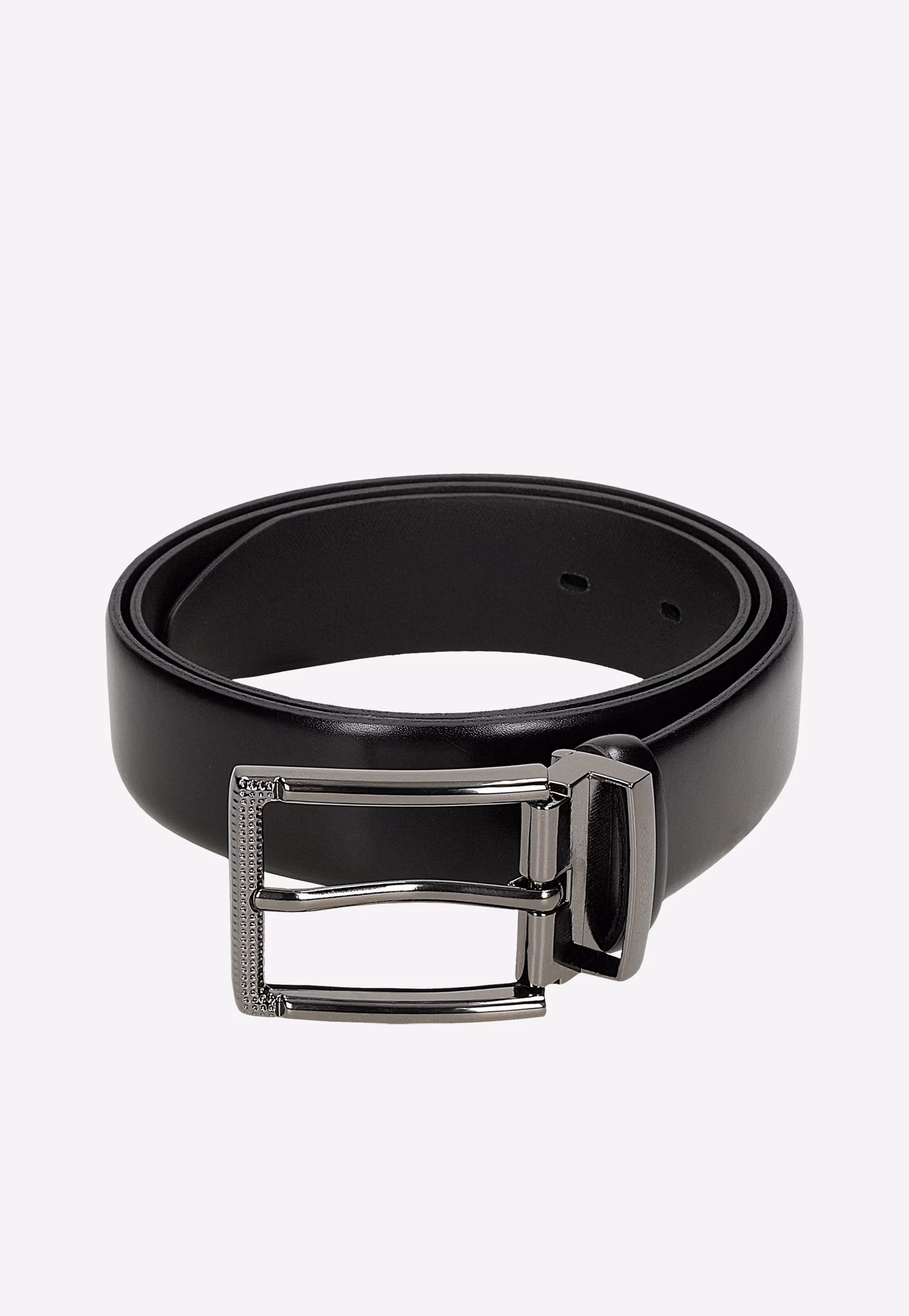 Czarny klasyczny pasek męski ze skóry naturalnej