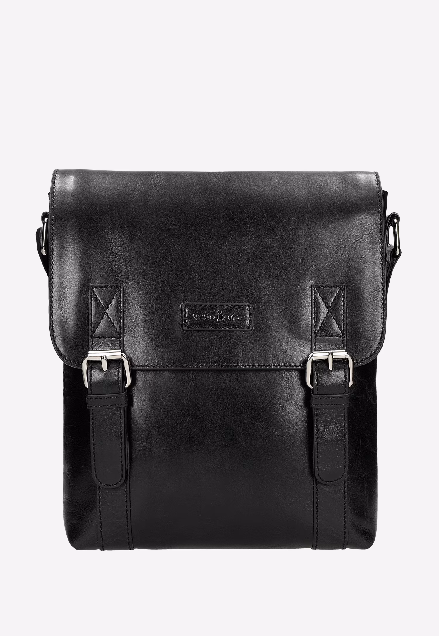 Mała czarna torba męska ze skóry licowej