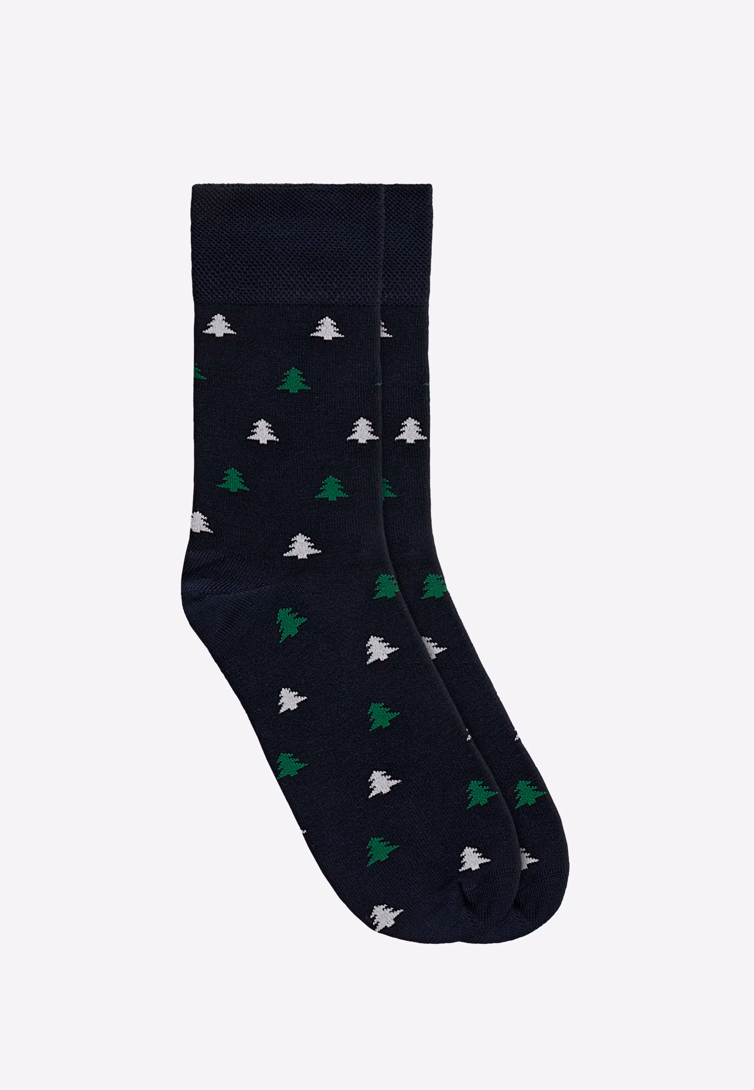 Czarne skarpety świąteczne w choinki