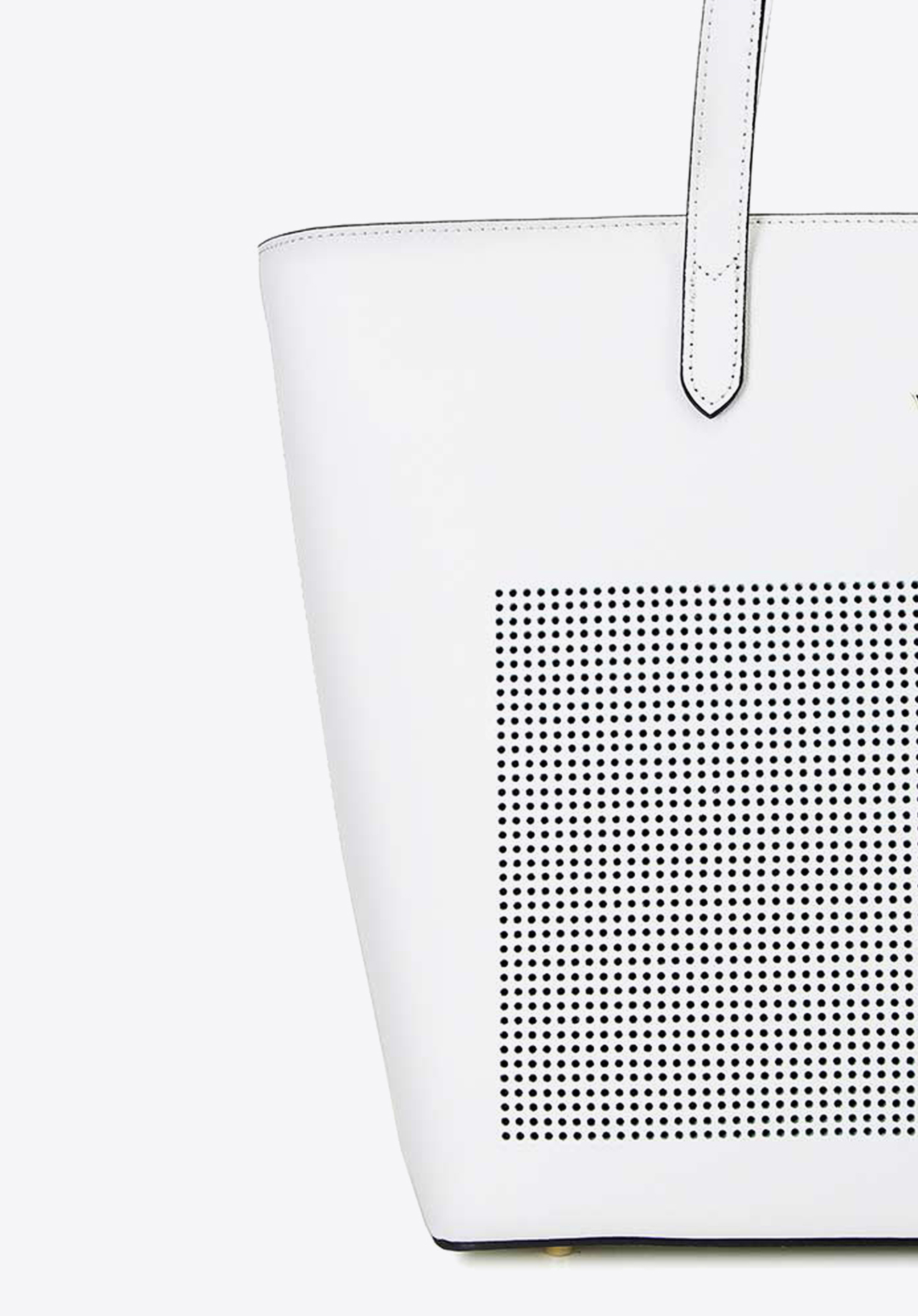 Torebka shopperka skórzana dziurkowana