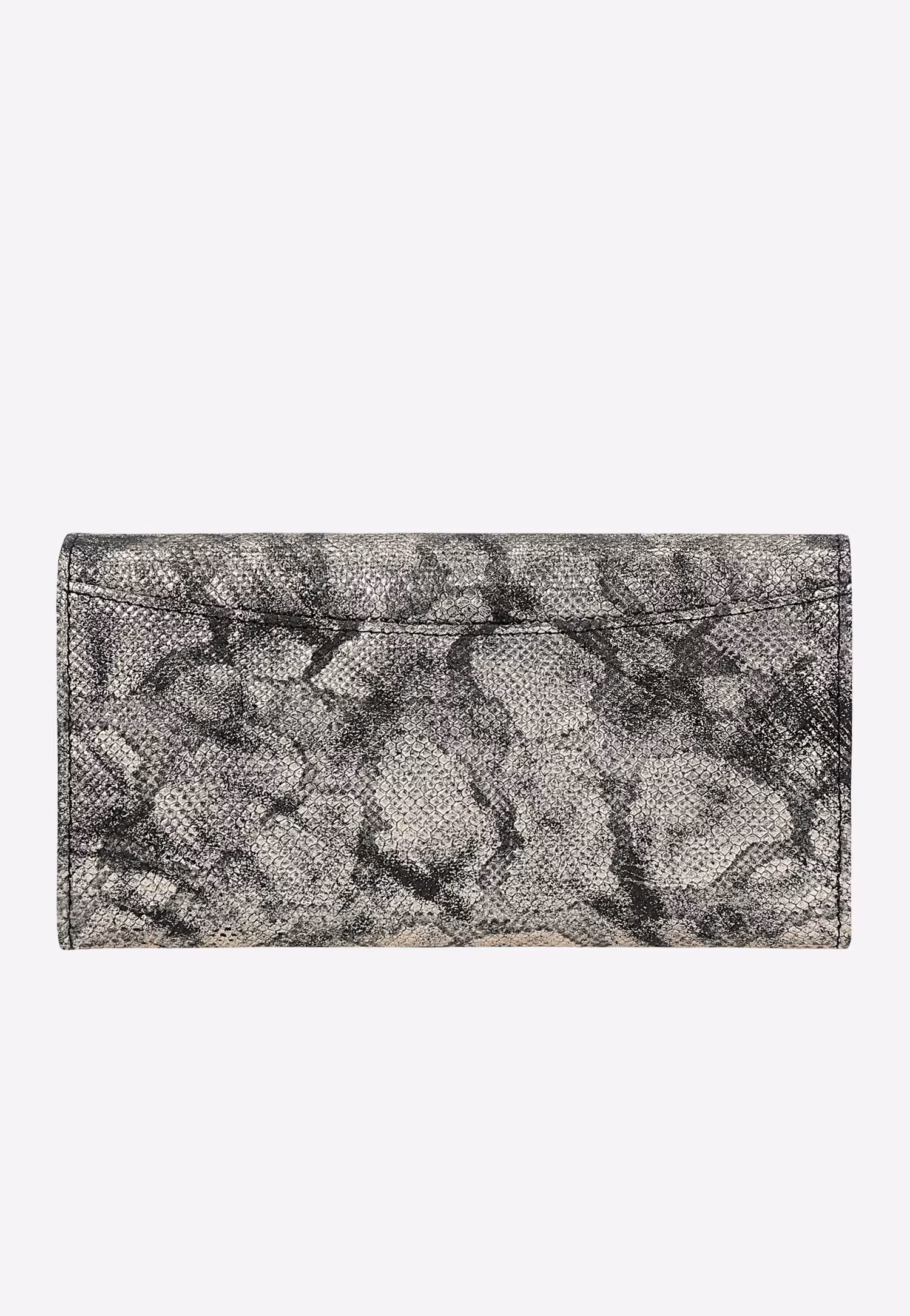 Duży czarno-złoty portfel damski w zwierzęcy print