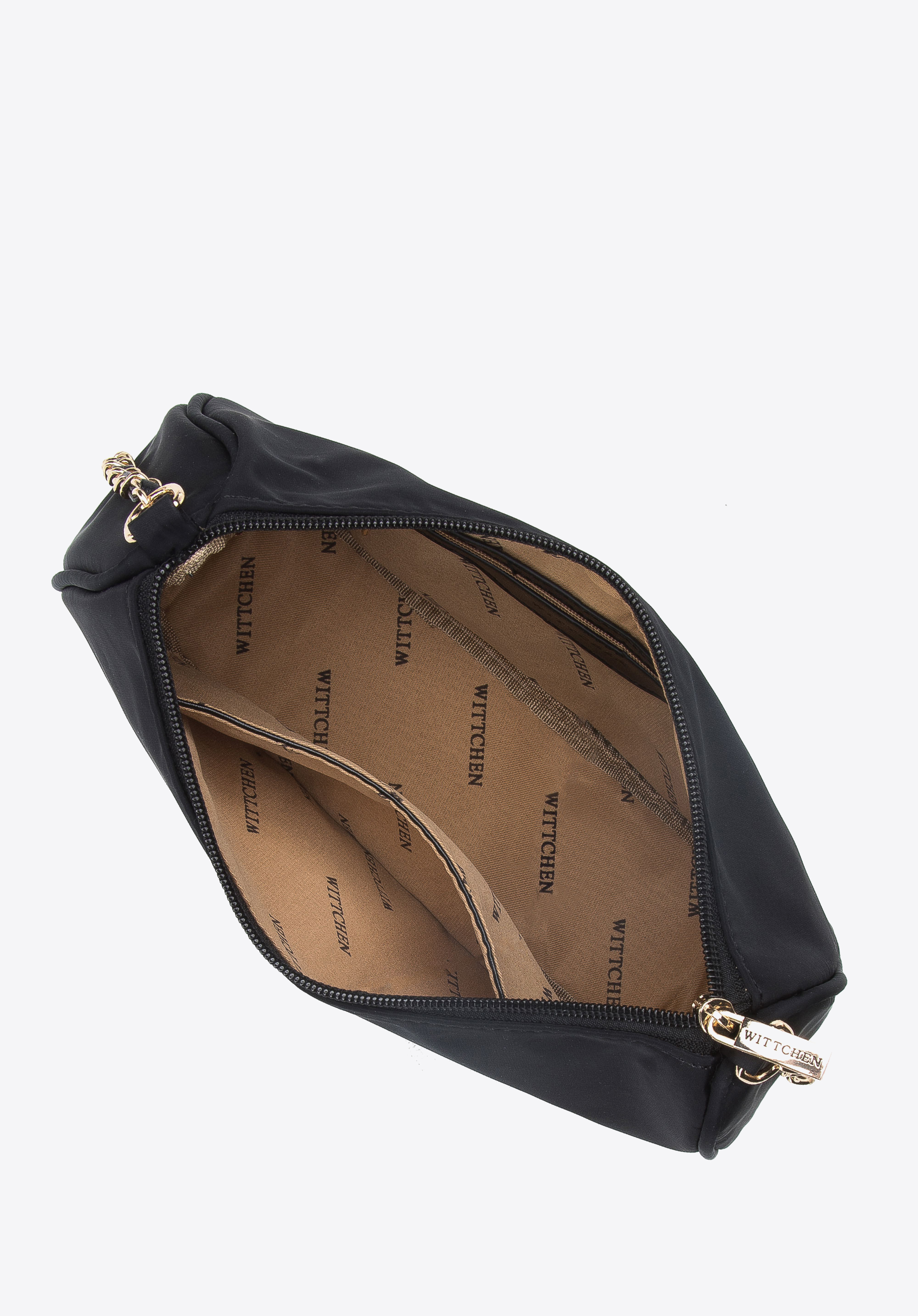 Damska torebka bagietka z nylonu na łańcuszku