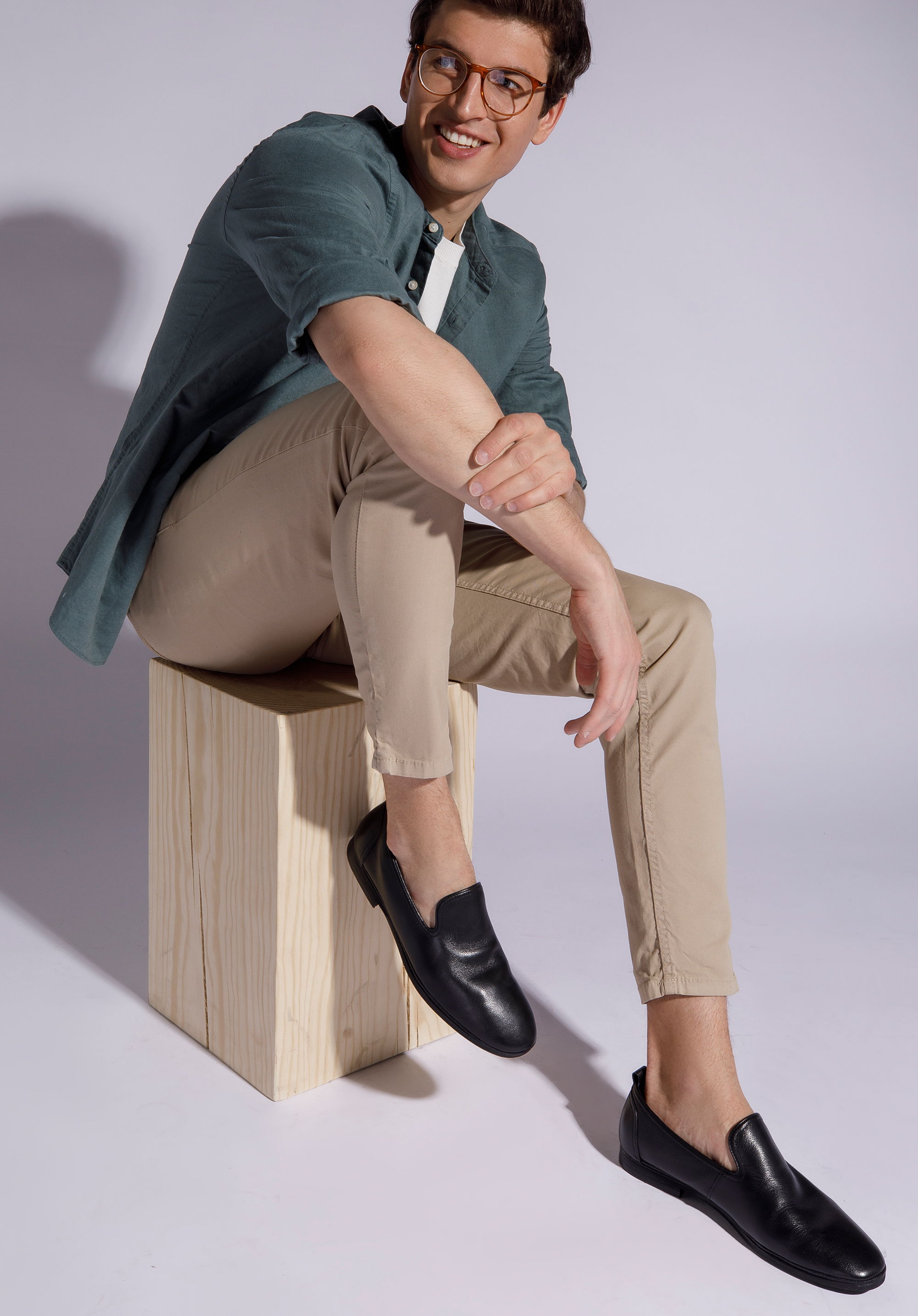 Męskie lordsy z miękkiej skóry