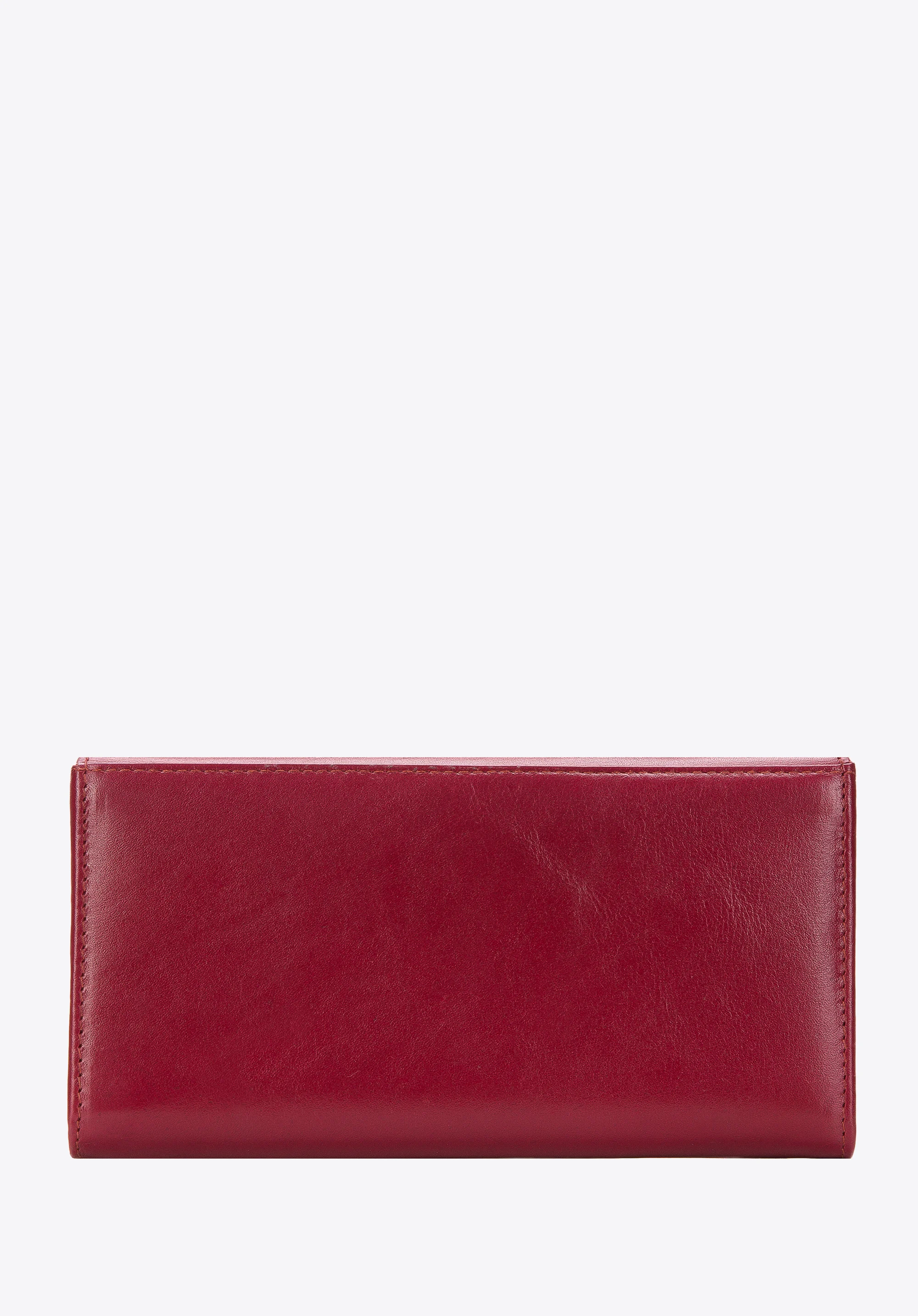 Damski portfel skórzany z obszyciem duży