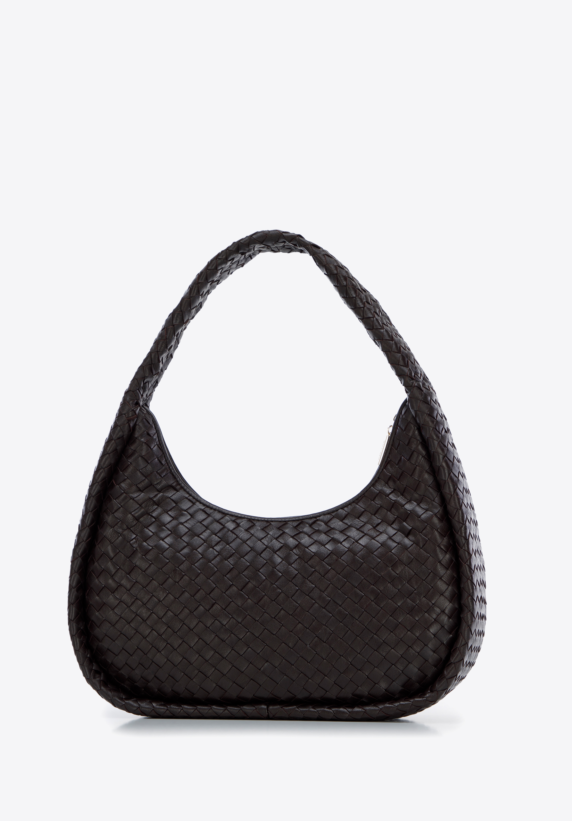 Torebka bagietka ze skórzanej plecionki duża