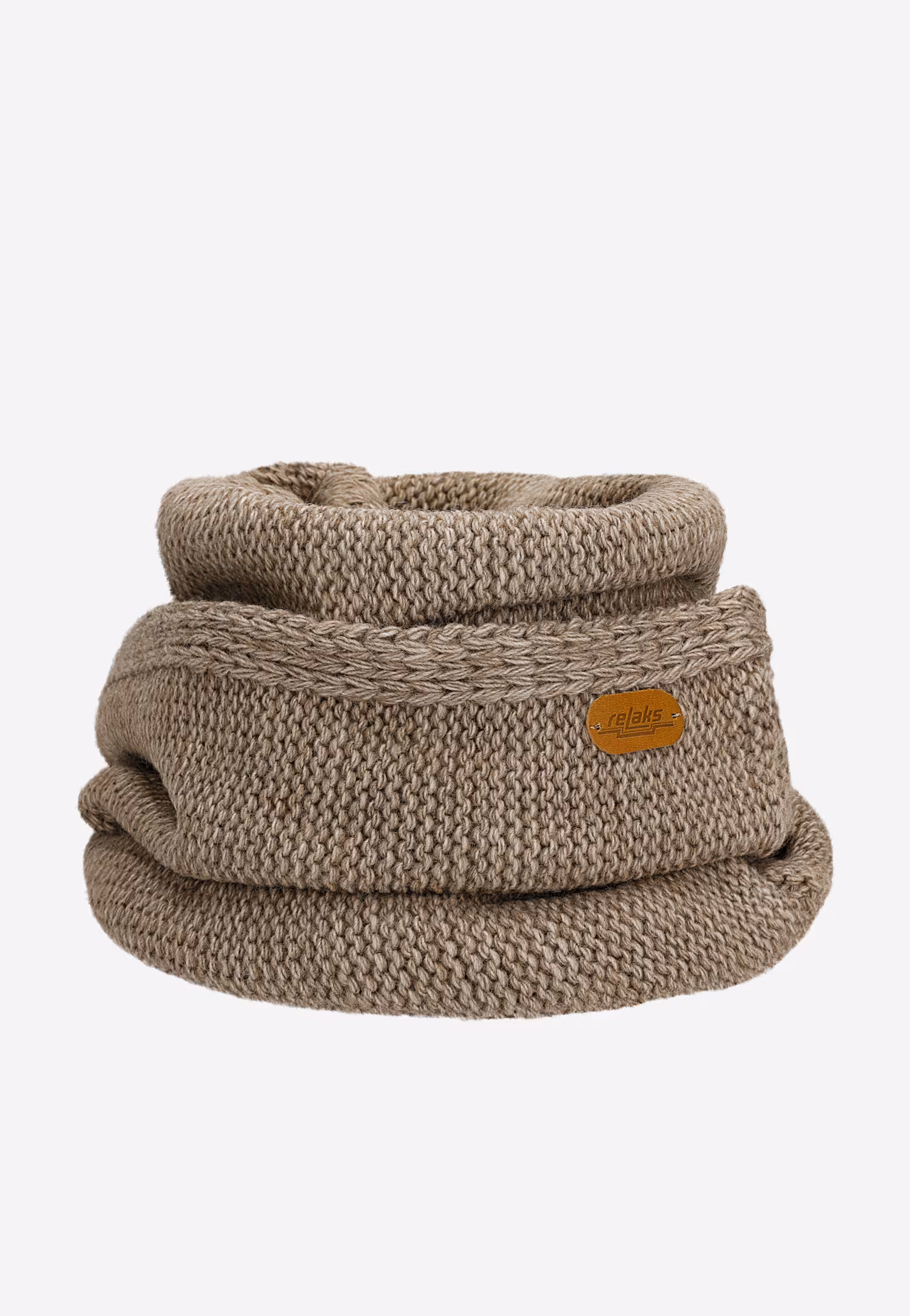 RELAKS zestaw czapka + komin + rękawiczki w kolorze beżowym