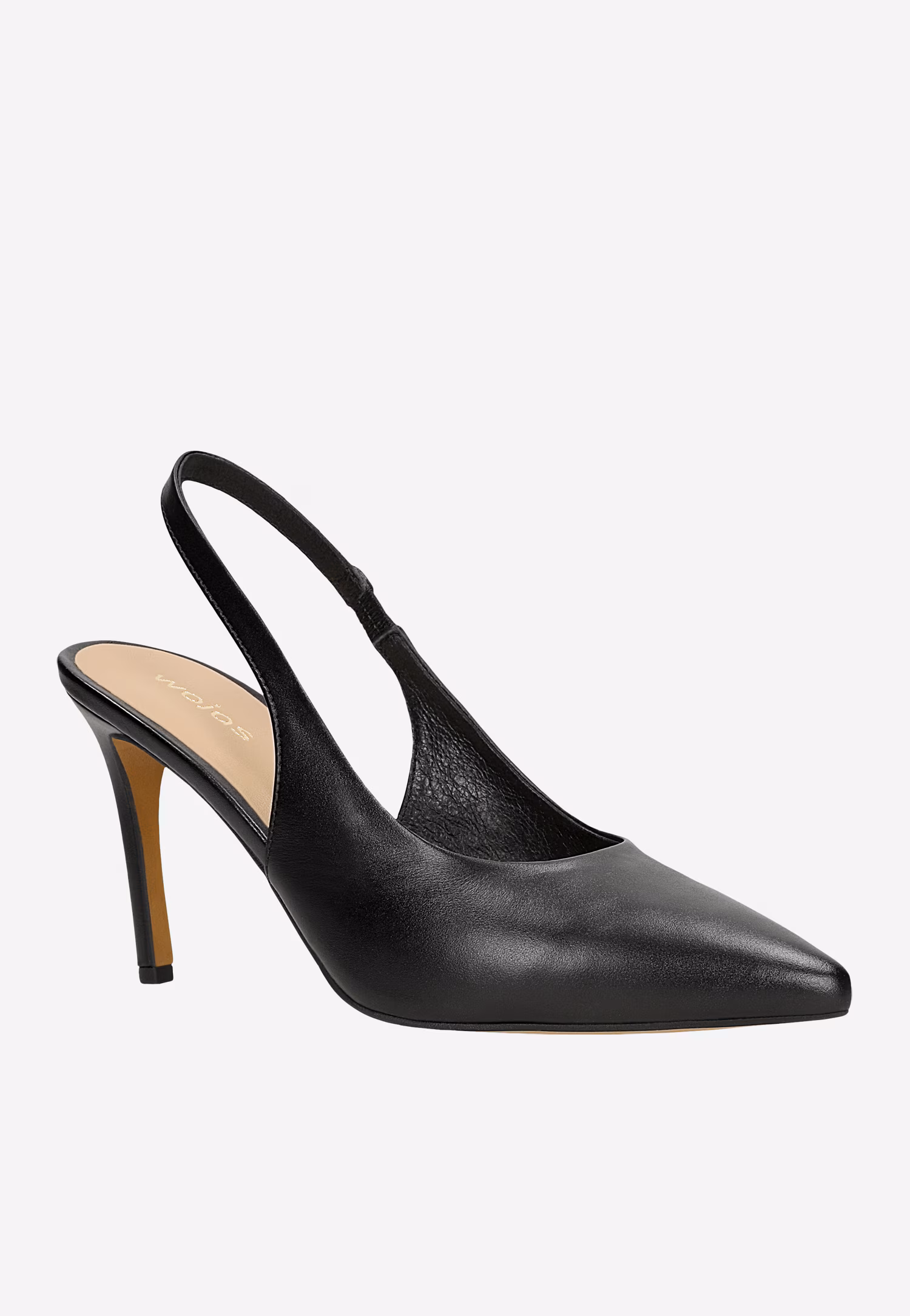 Beżowo-czarne szpilki damskie z odkrytą piętą