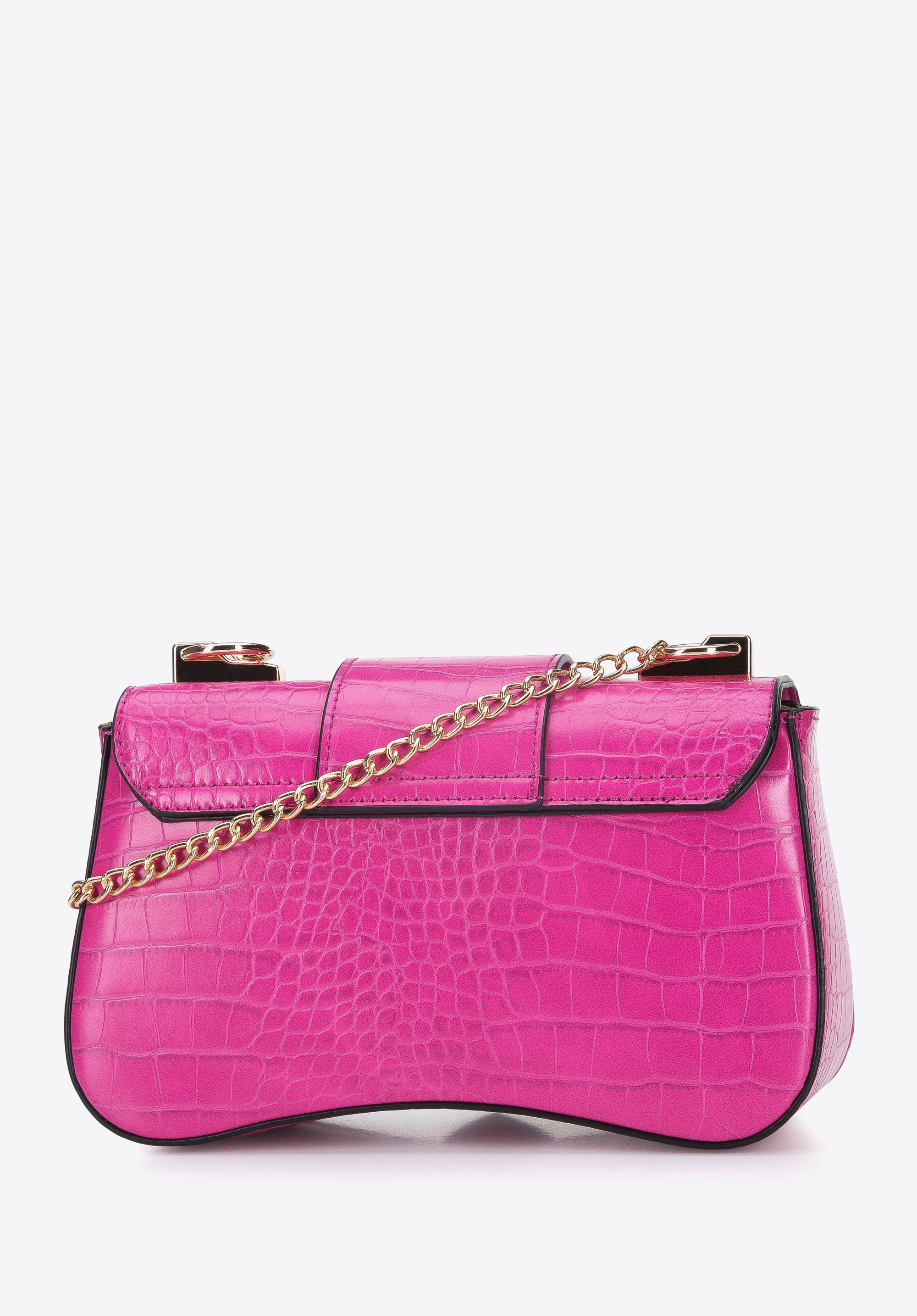 Damska listonoszka z ekoskóry croco na łańcuszku