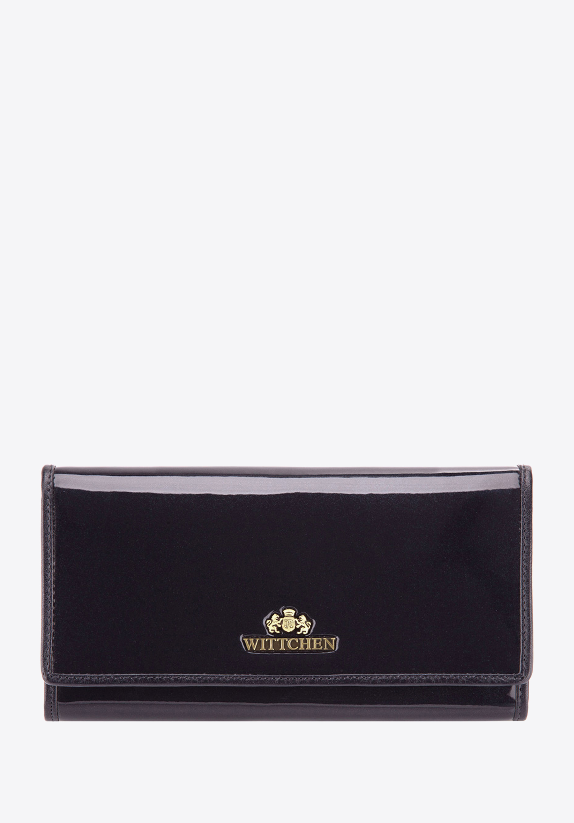 Damski portfel ze skóry lakierowany poziomy