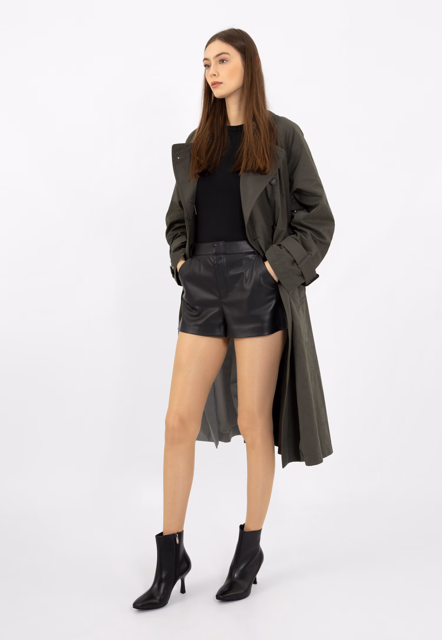 Czarne eleganckie botki damskie na szpilce