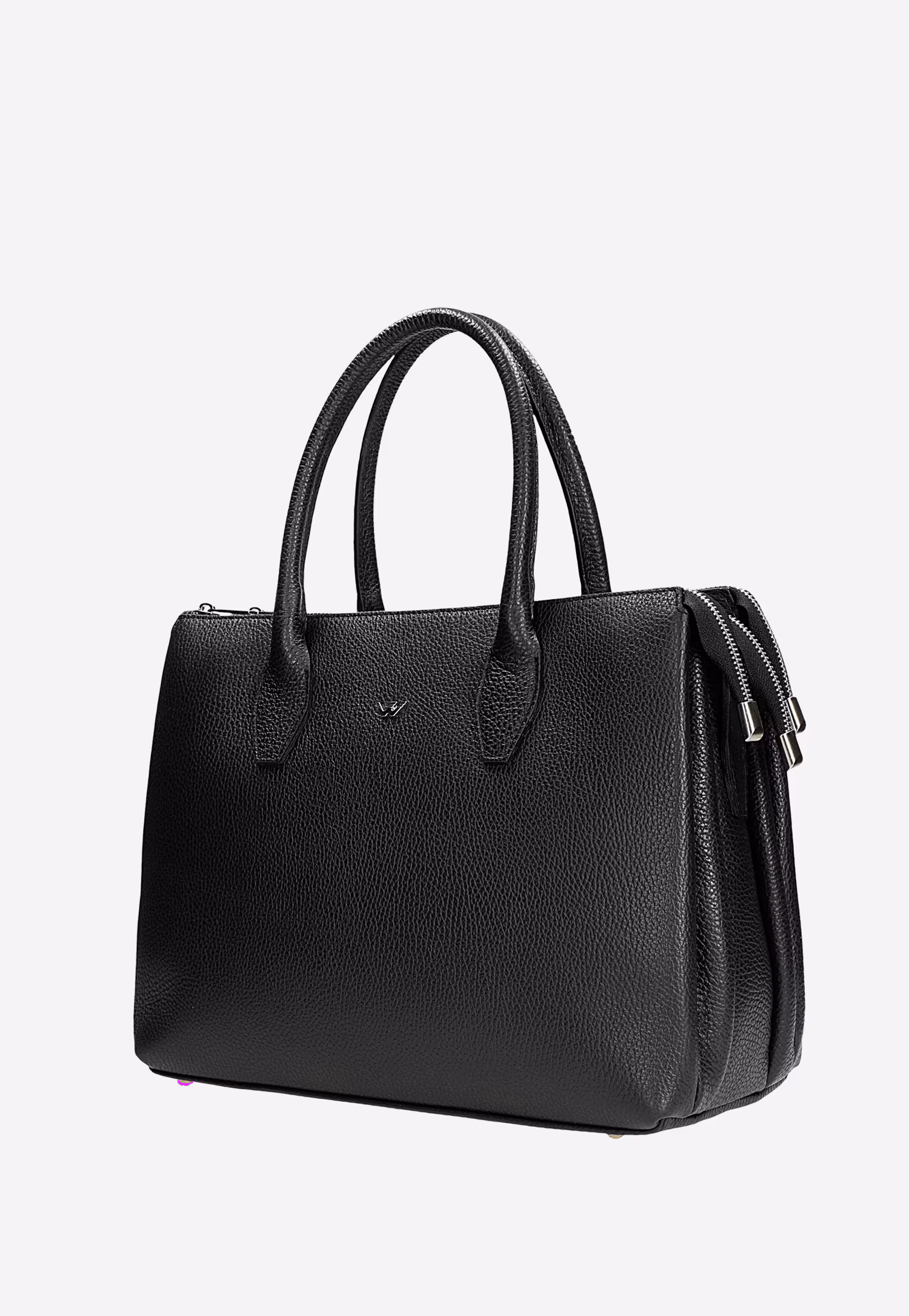 Skórzany kuferek damski w kolorze czarnym