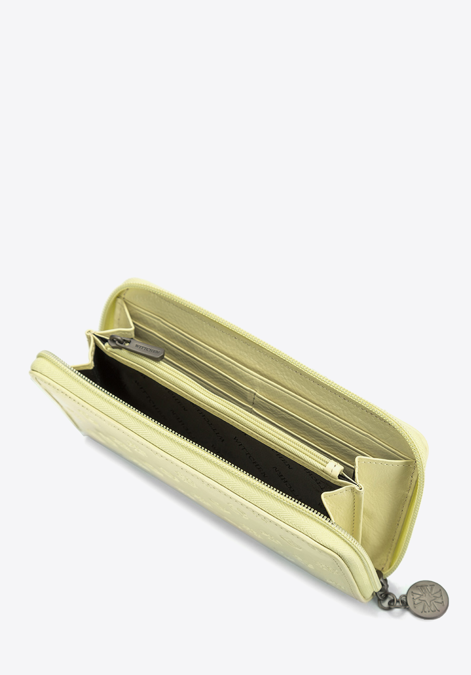 Damski portfel skórzany lakierowany tłoczony