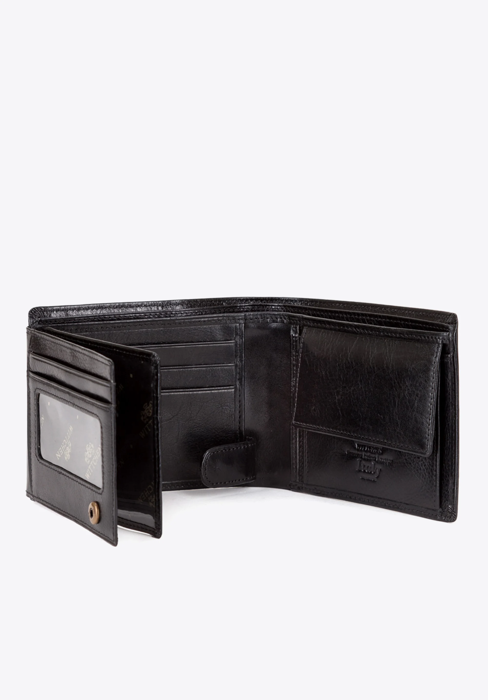 Męski portfel skórzany z rozkładanym panelem