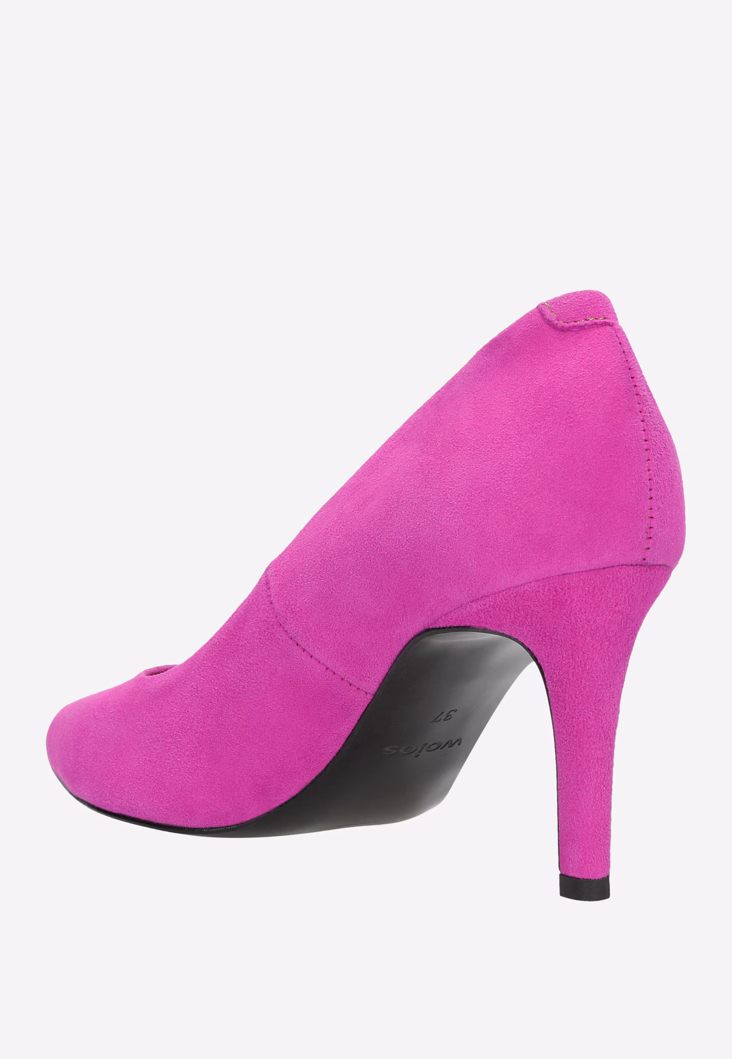 Różowe szpilki ze skóry welurowej