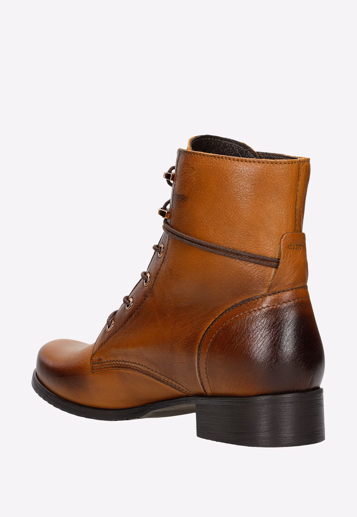 Jasnobrązowe trzewiki damskie sznurowane