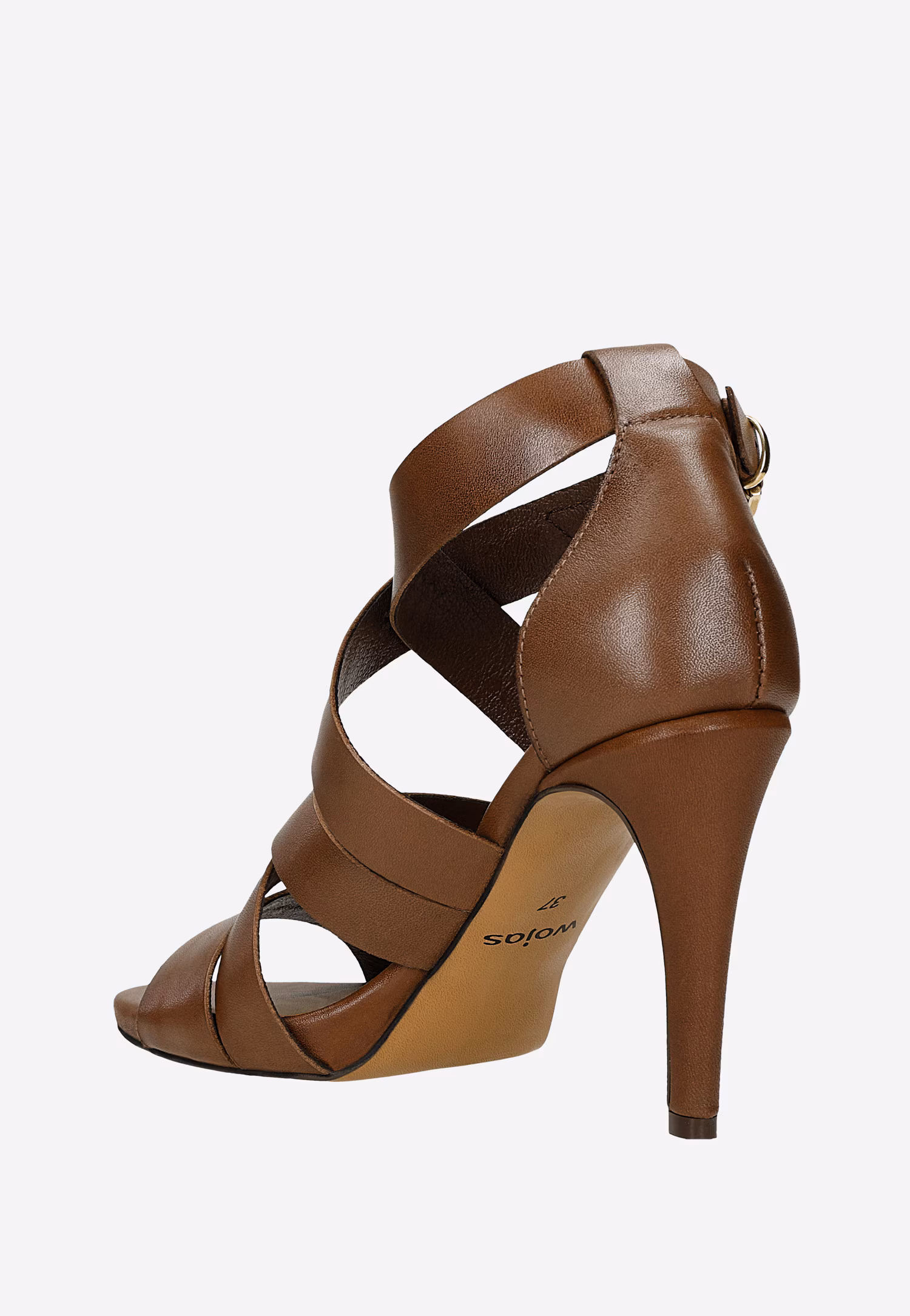 Brązowe sandały damskie na szpilce