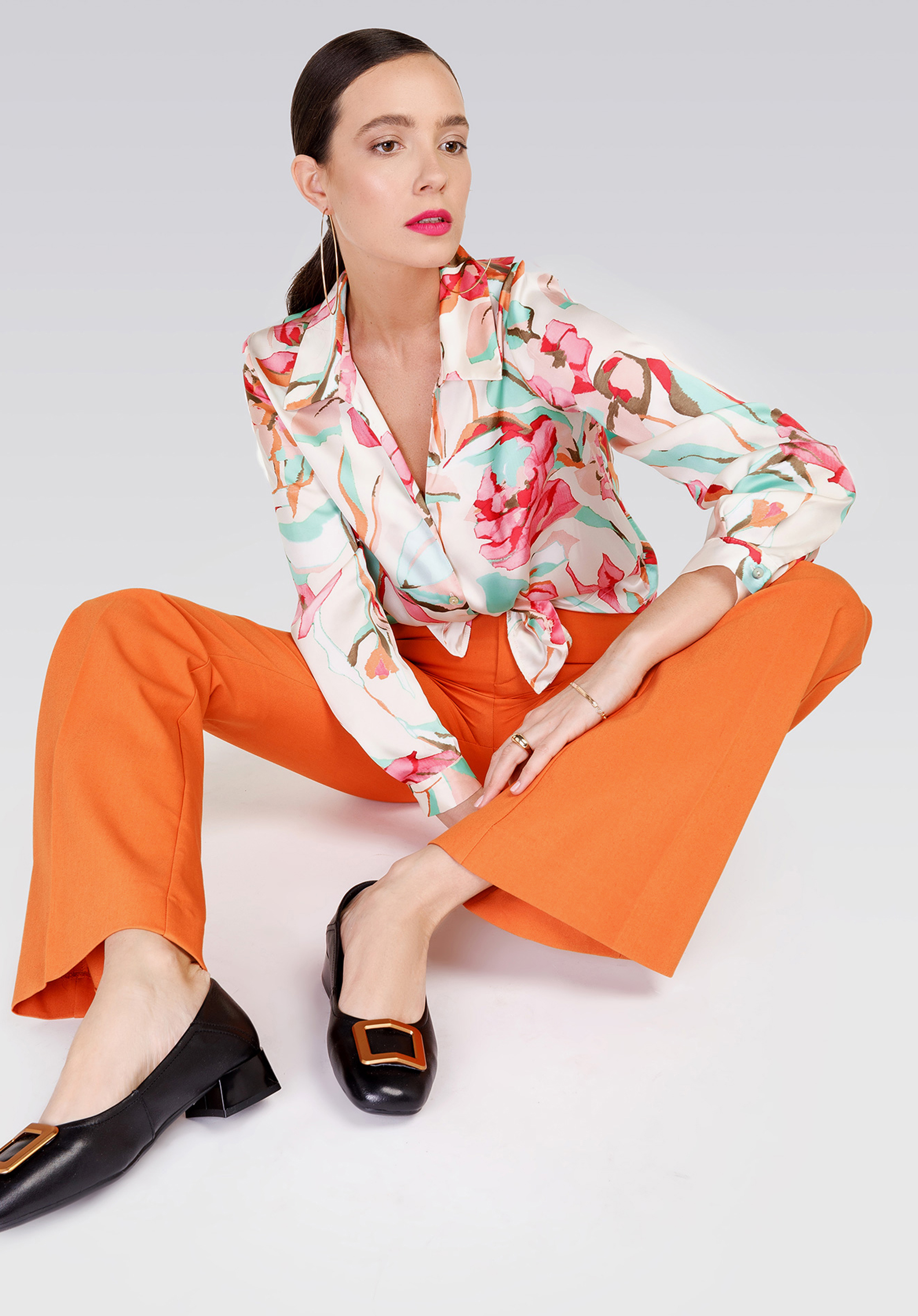 Baleriny skórzane z klamerką