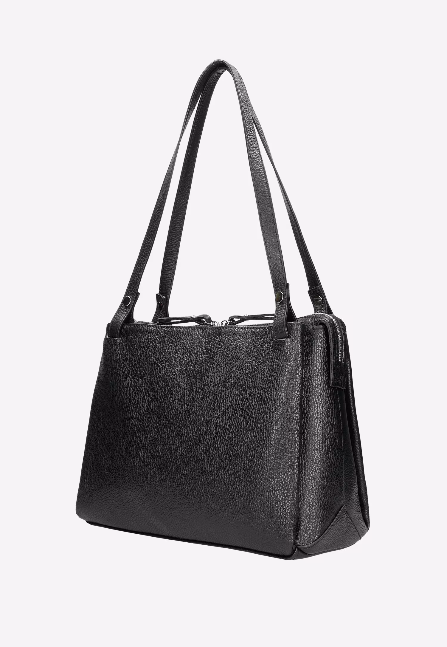 Duża czarna torebka damska ze skóry licowej