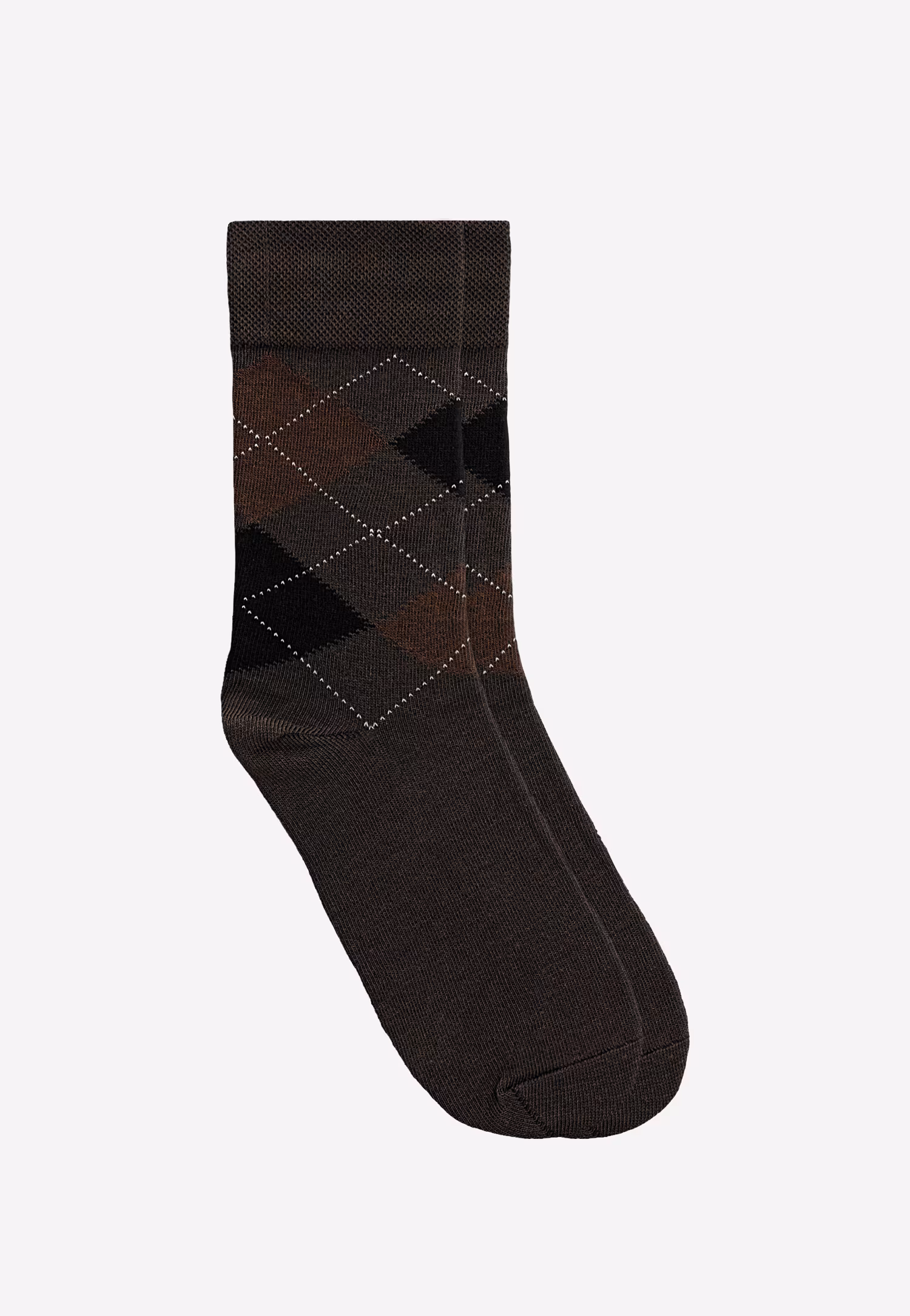 Granatowe wysokie skarpety w niebieskie romby