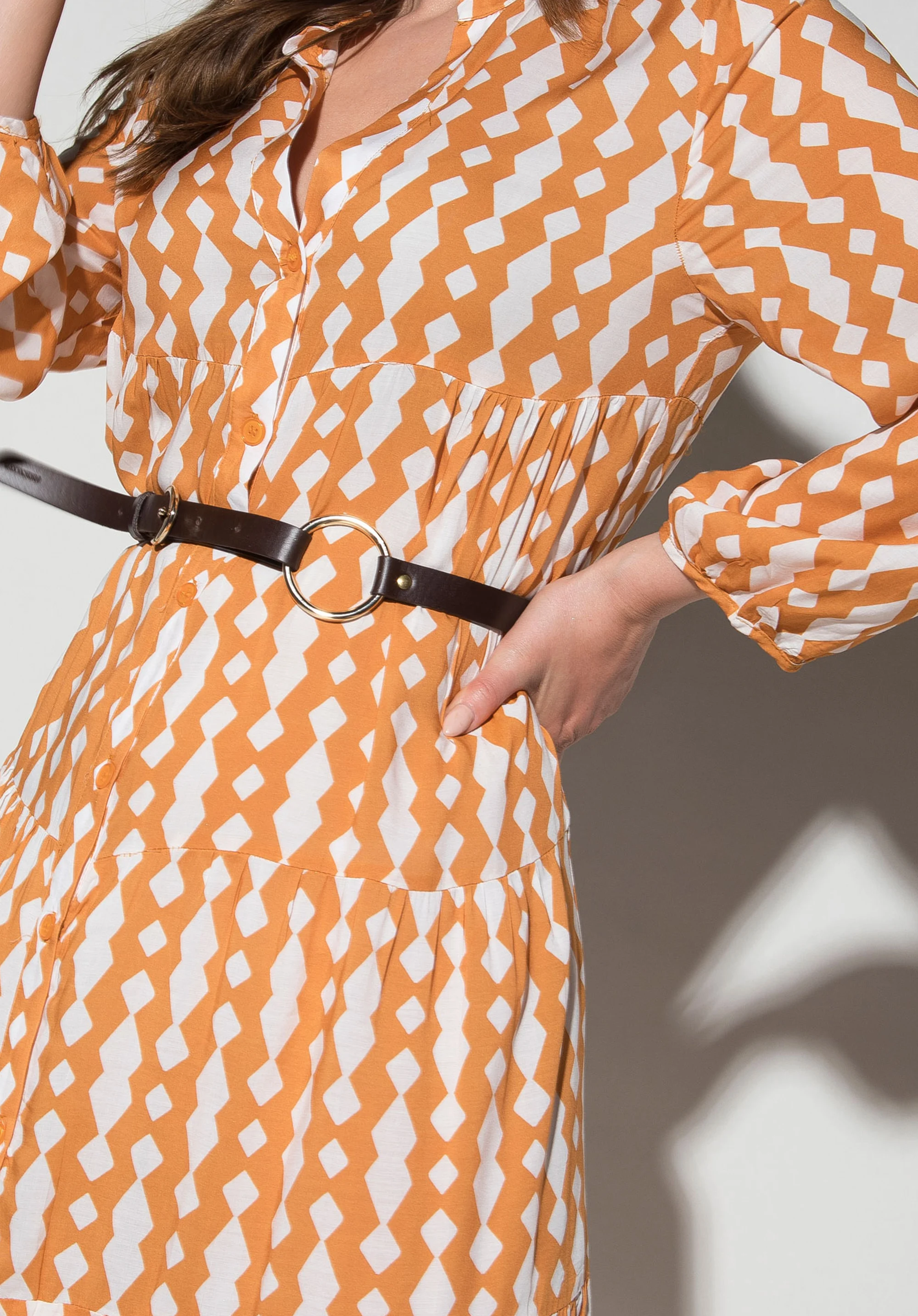 Damski pasek skórzany z kółkiem