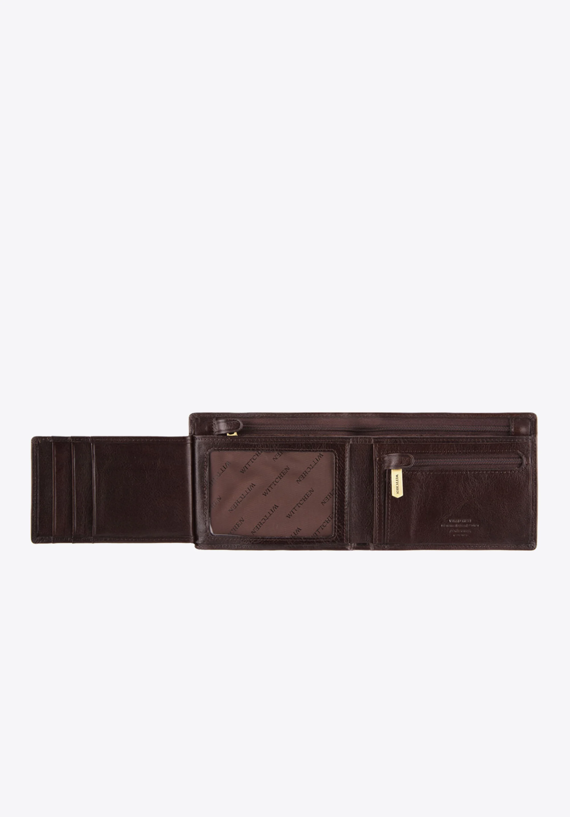 Męski portfel skórzany z dwoma suwakami