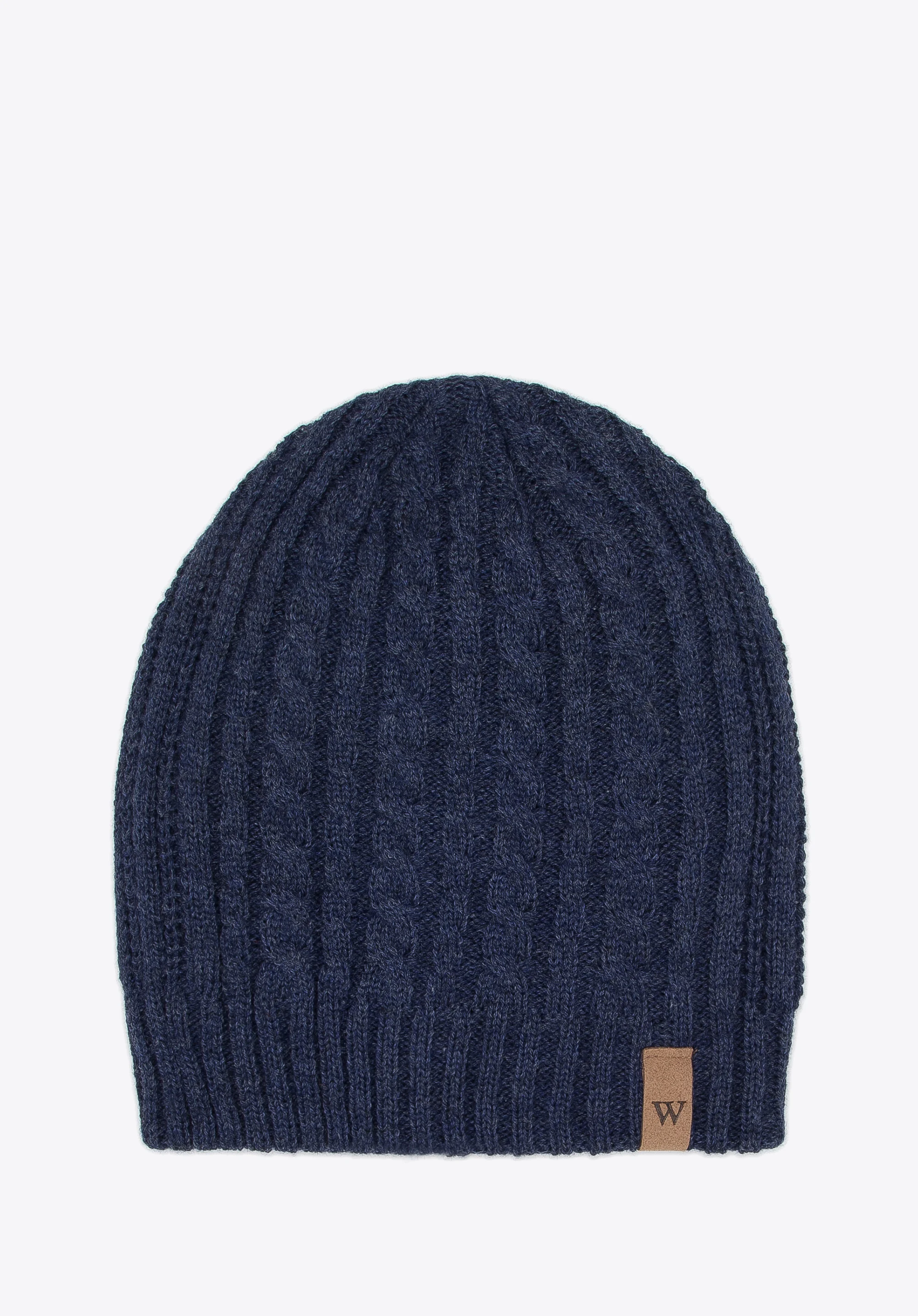 Męski komplet zimowy z ozdobnym splotem klasyczny